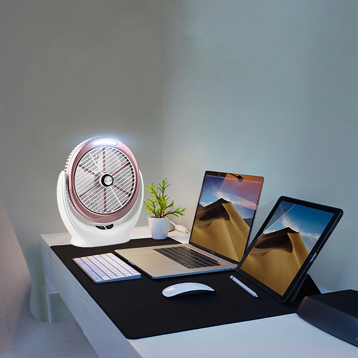 Desk Fan With Cob Light 4