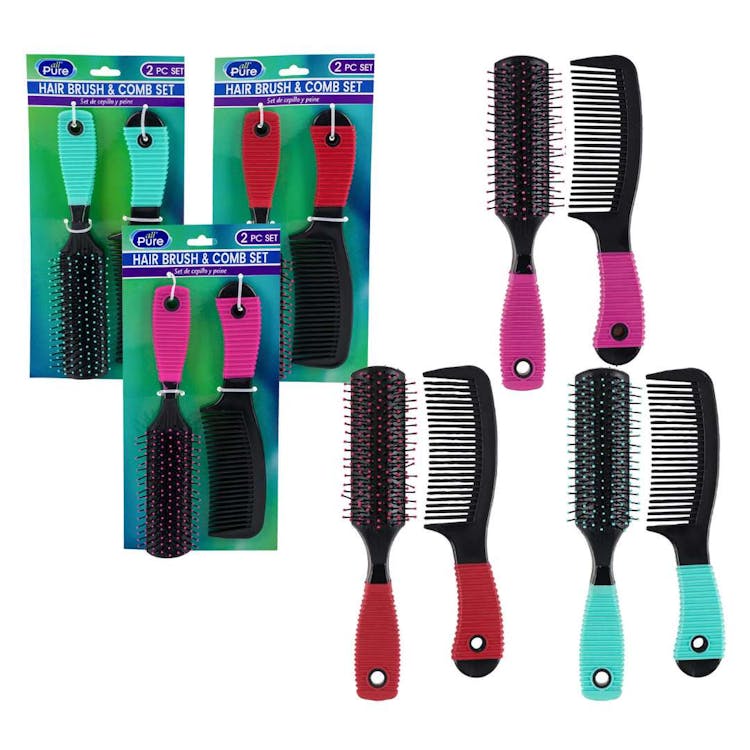 Hairbrush and Comb Sets Assorted - 8.4" 2