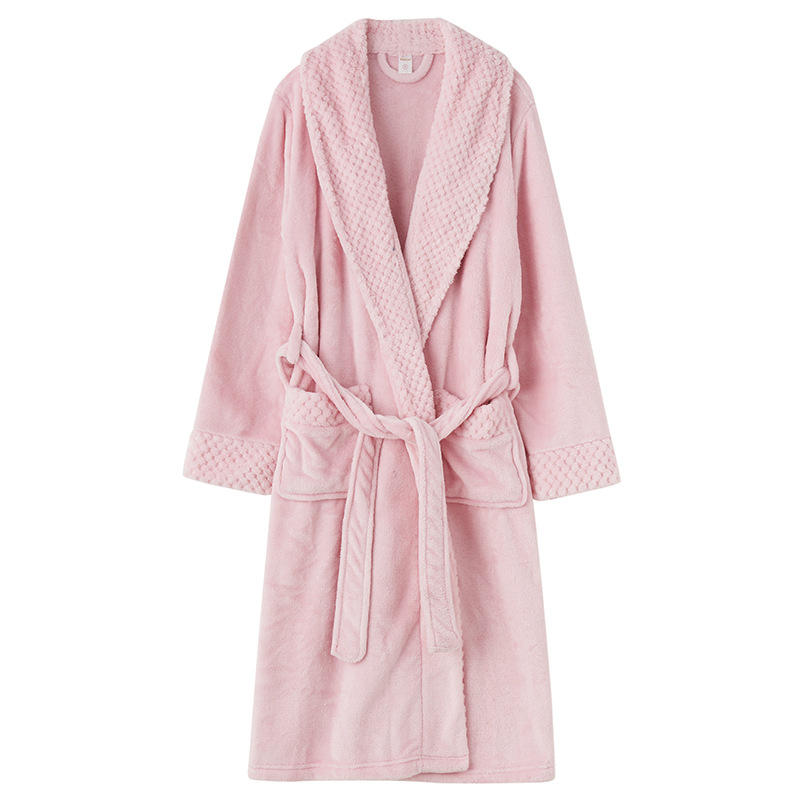 High Quality Women Men Fannel Warm Plush Robes 16