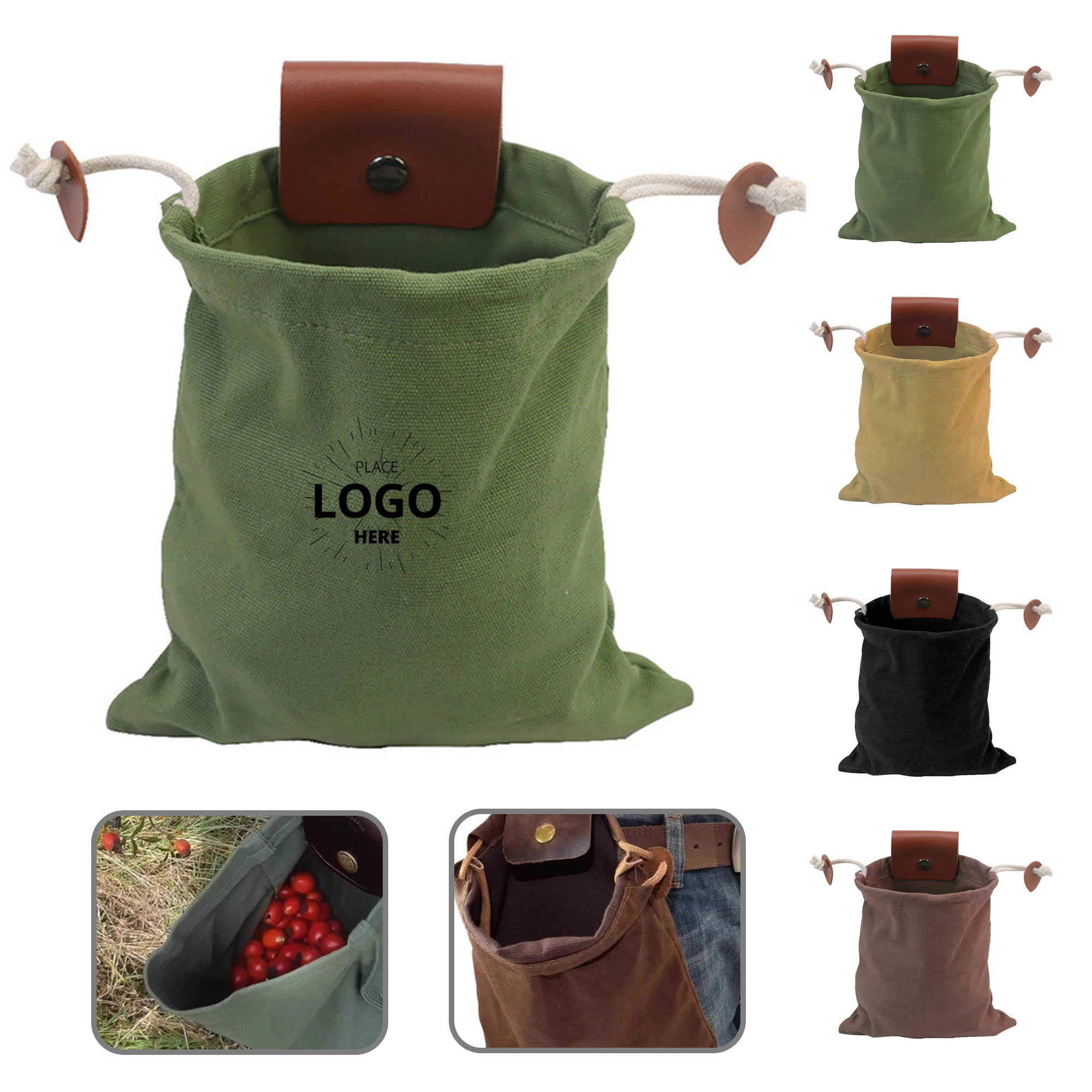 Foldable Canvas Harvest Bag, custom tote bag with logo imprint 2