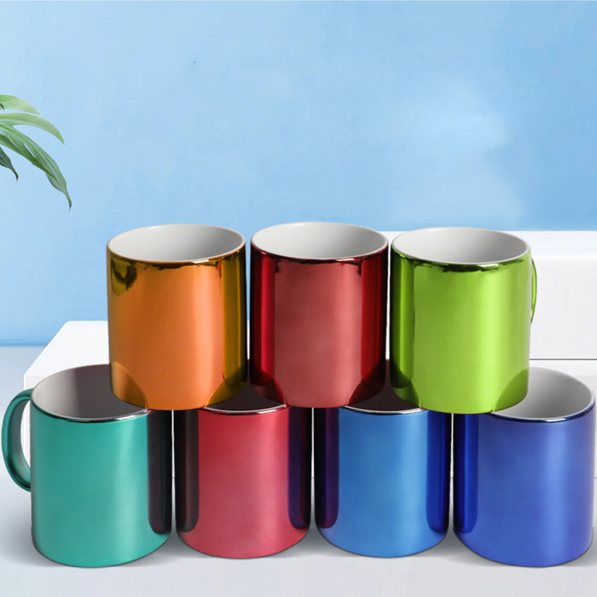 MOQ 20 12oz Electroplated Straight Mug 2