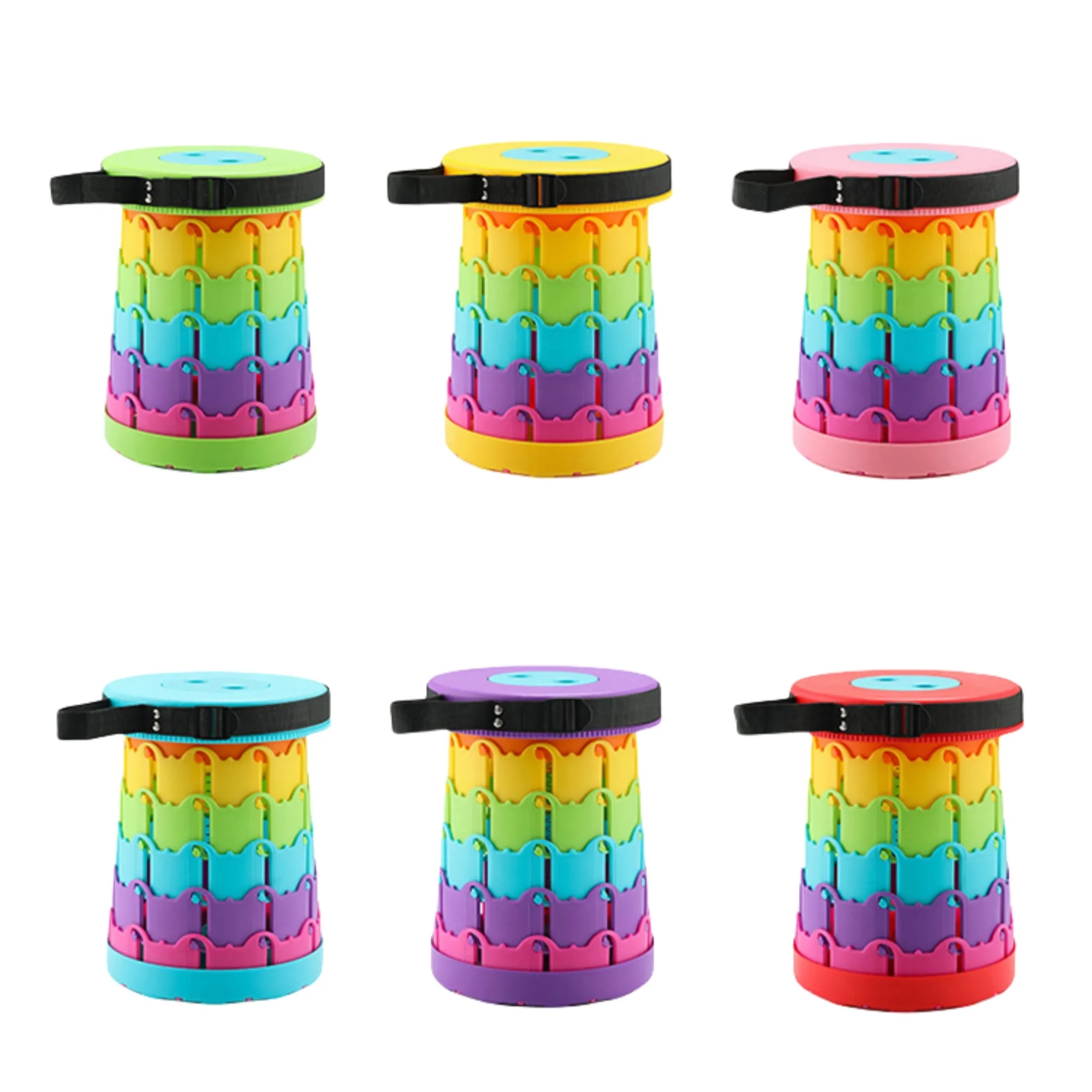 Rainbow Color Portable Telescoping Outdoor Stool 9