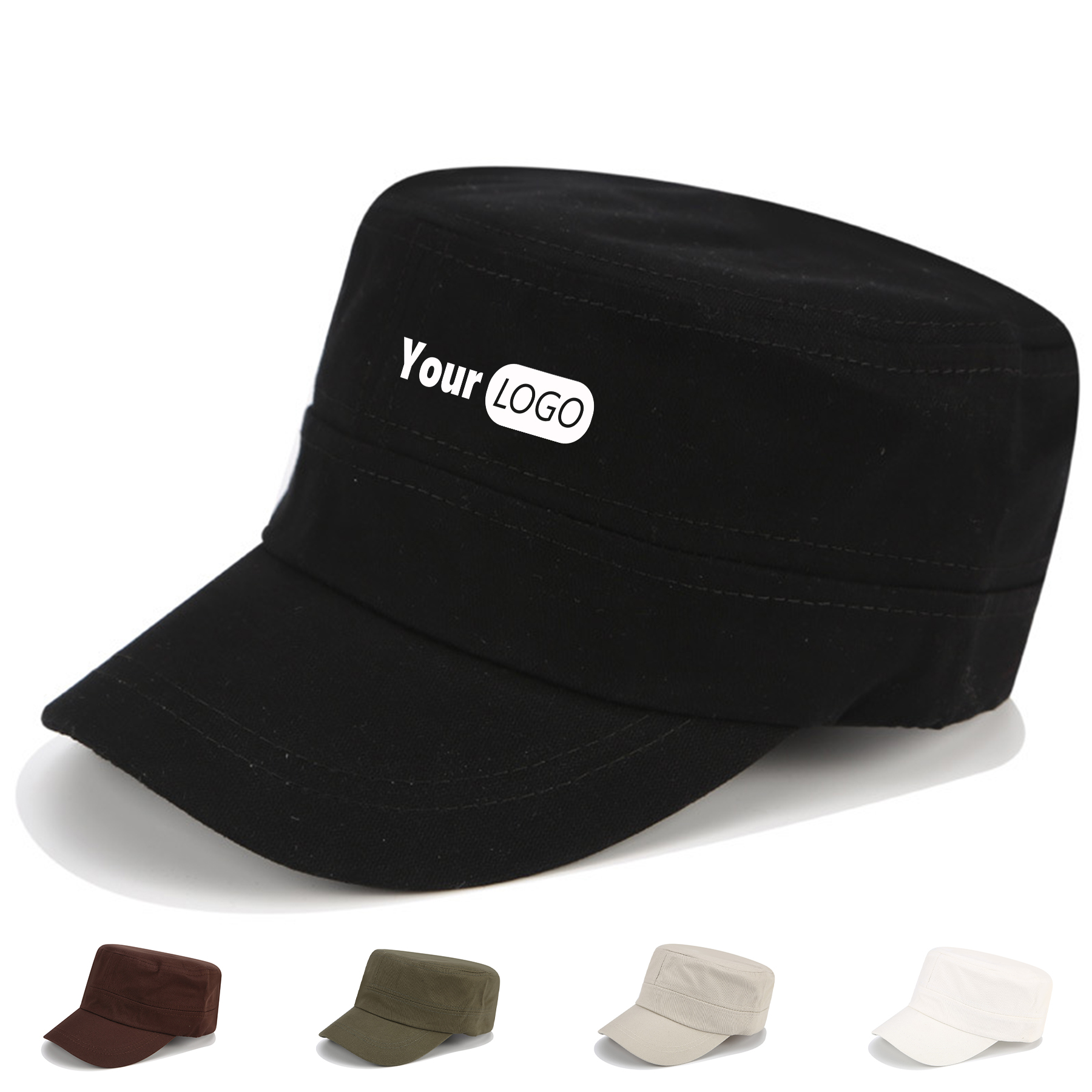 Cotton Summer simple monochrome flat hat for men 1
