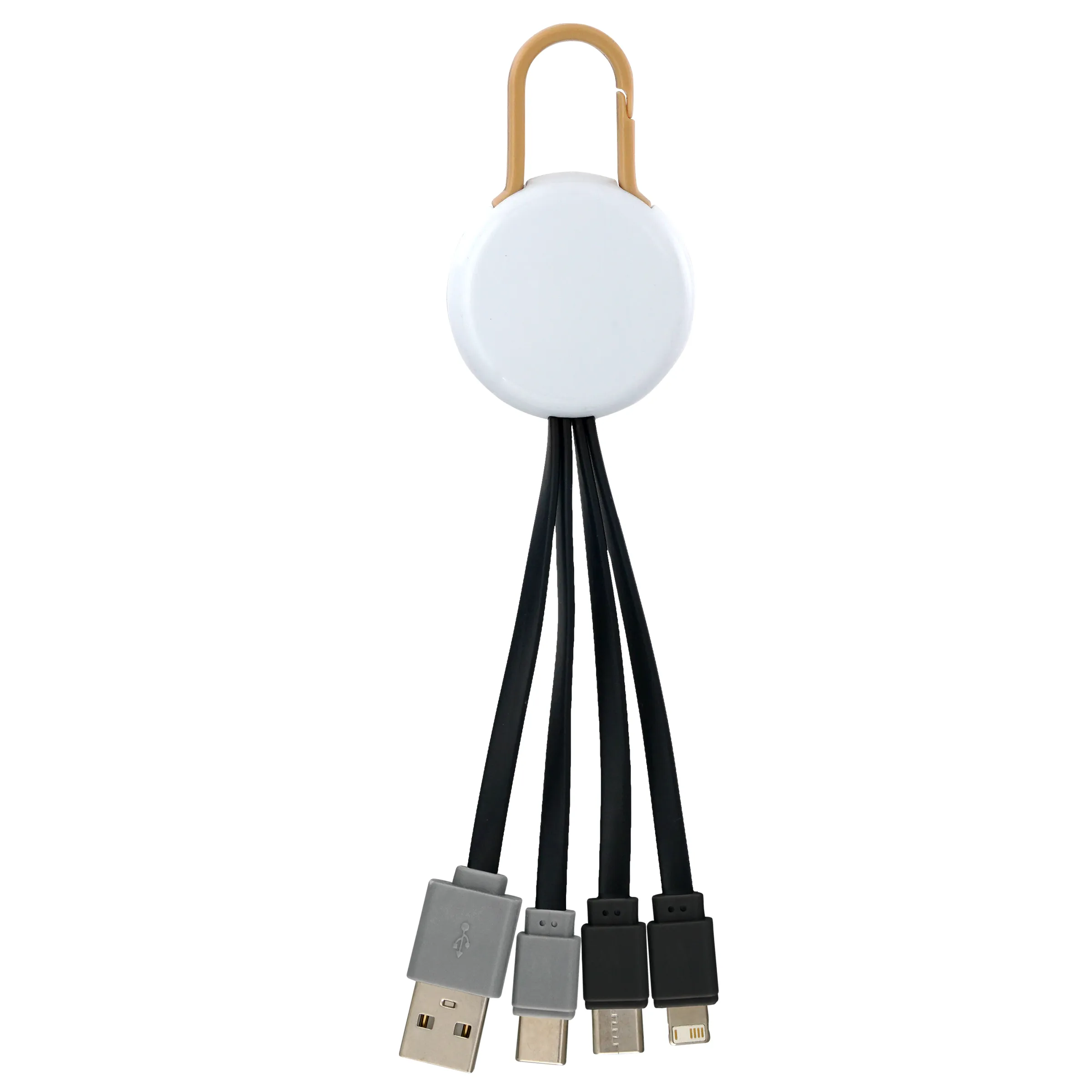 WHITE COLORFUL CLIP DUAL INPUT 3 IN 1 CHARGING CABLE 16