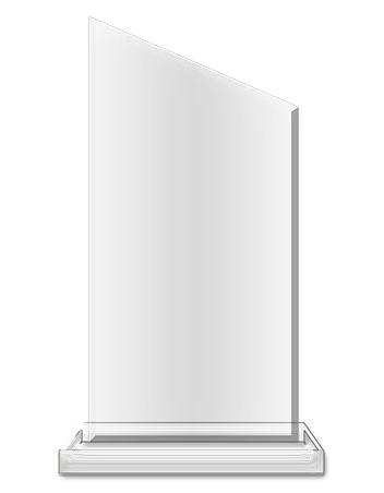 Blank Acrylic: Wedge 4x8" Clear, 5x2 clear base 2