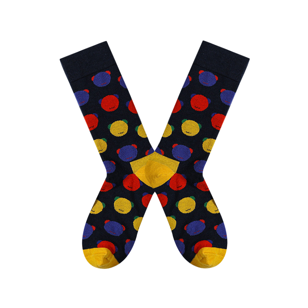 Custom Heat Transfer Bear Head Pattern Dress Socks 10