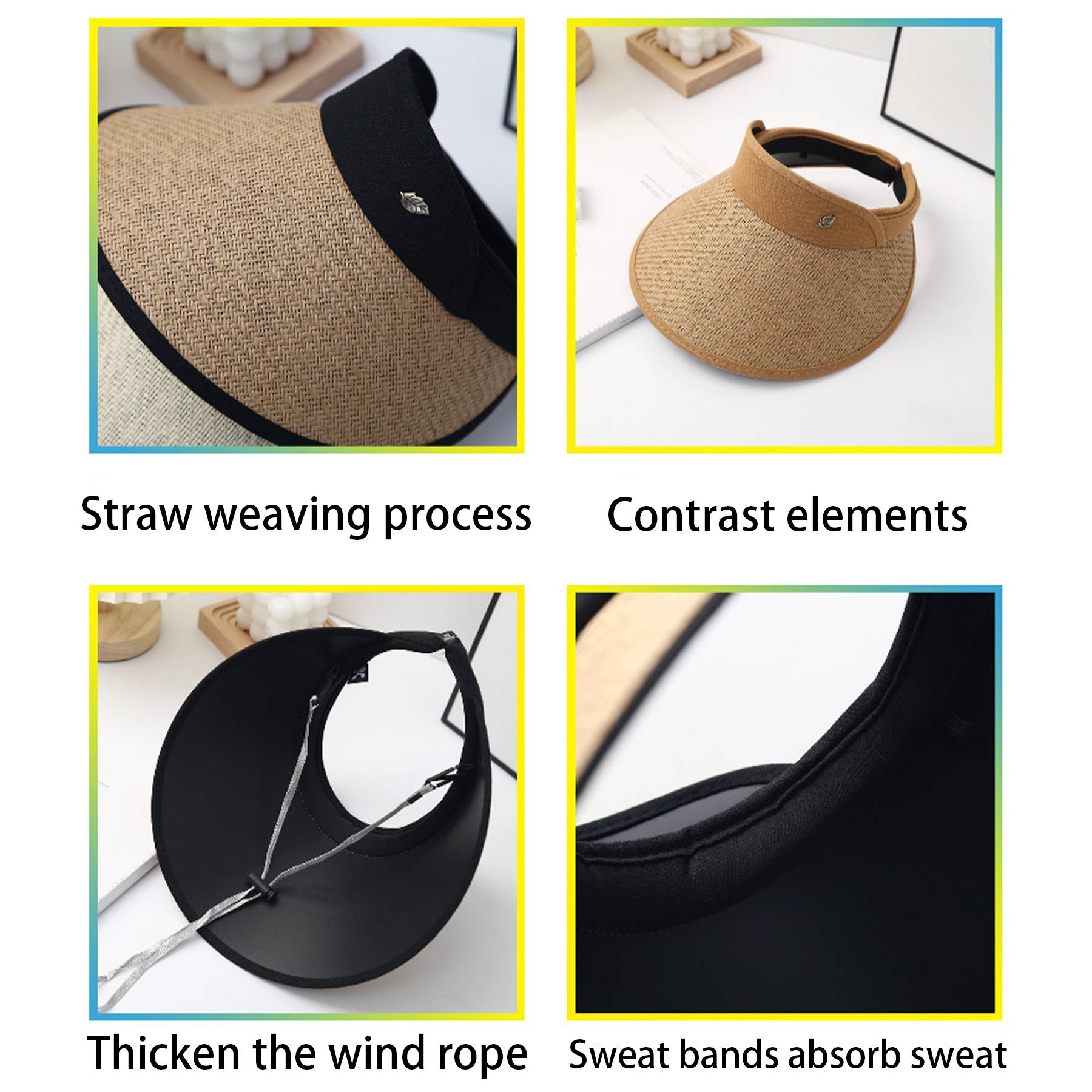Jute Large brim shade straw hat 5