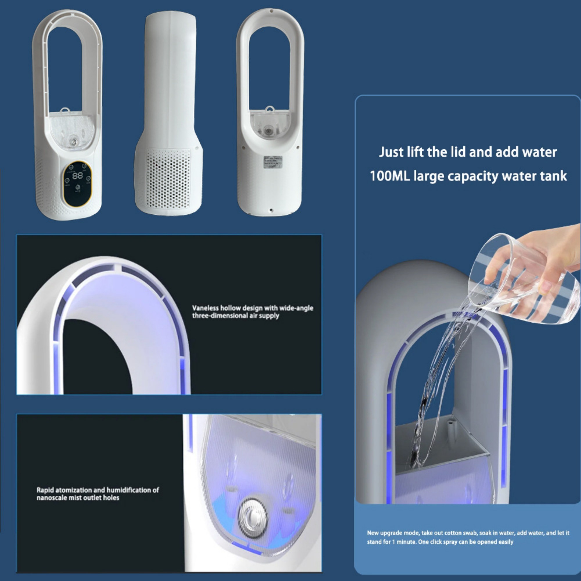 Bladeless Cooling Fan With 6 Speeds 10