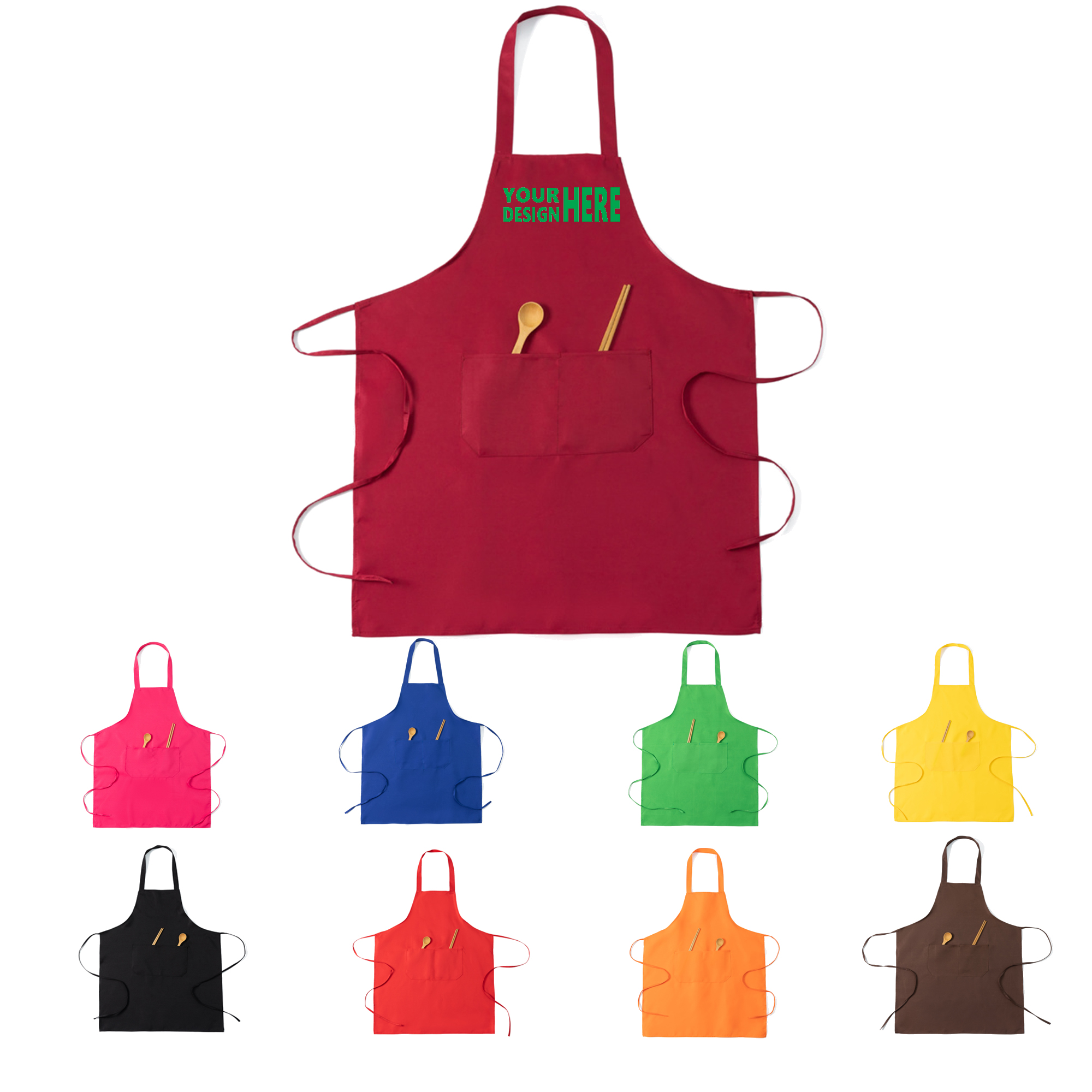 Simple Solid Color Sleeveless Neck Apron MOQ 50 3