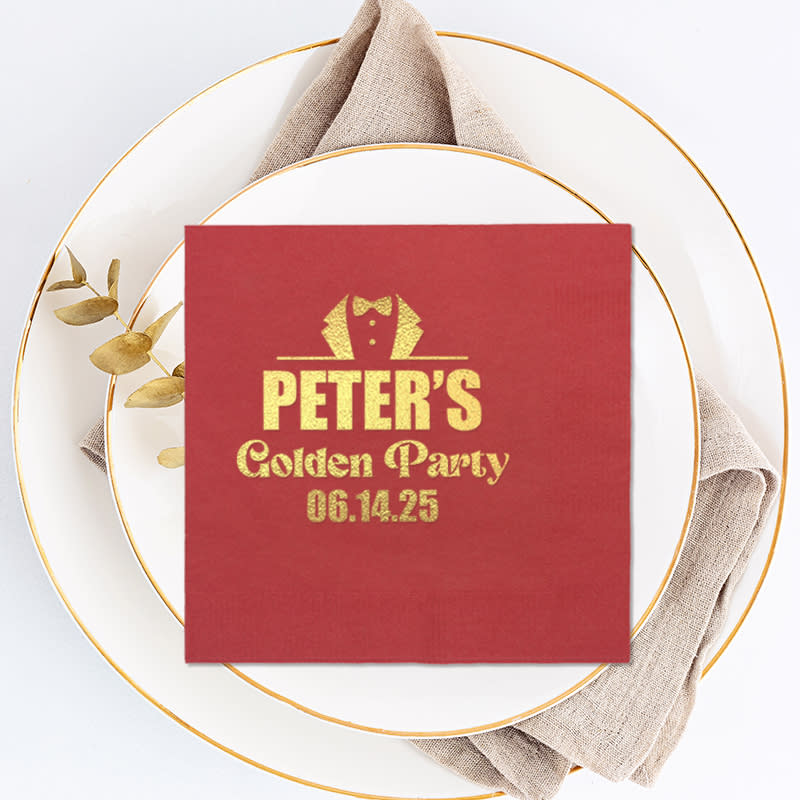 Foil Stamped Square Dinner Napkins 5