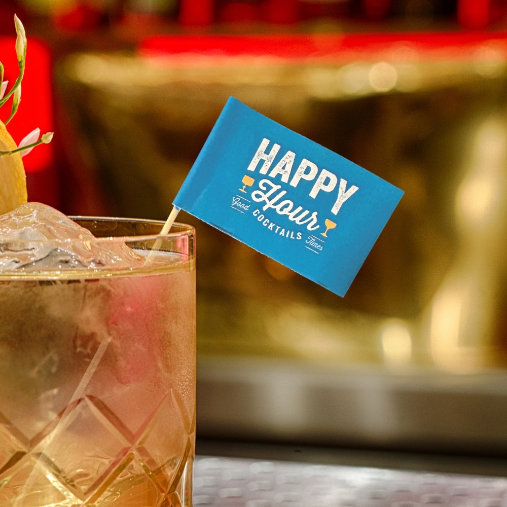 4.75 Inch Bulk Custom Toothpick Flags - Rectangle Medium - 2" x 1.25" 5