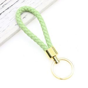 Stylish Weaved PU Leather Keychain with Metal Buckle 36