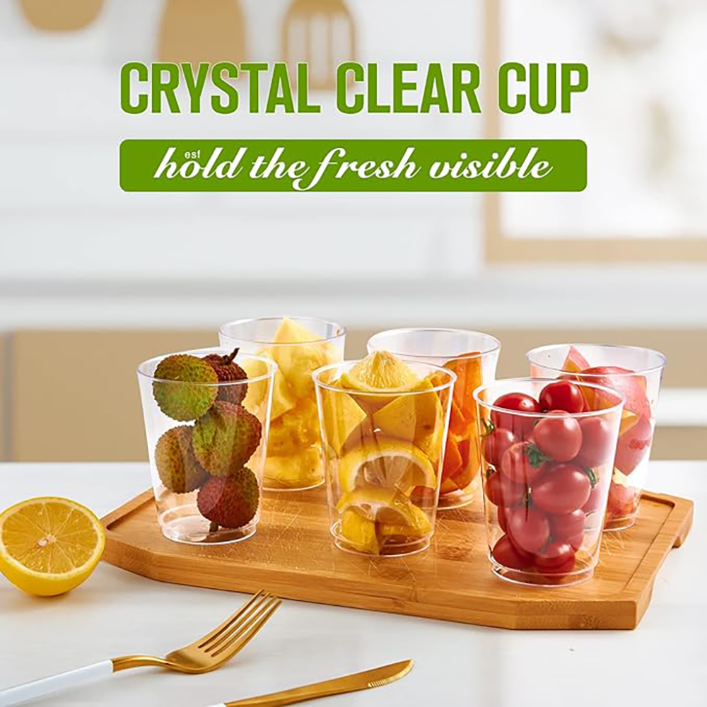 10oz Wedding Party Clear Disposable Hard Plastic Cups 6