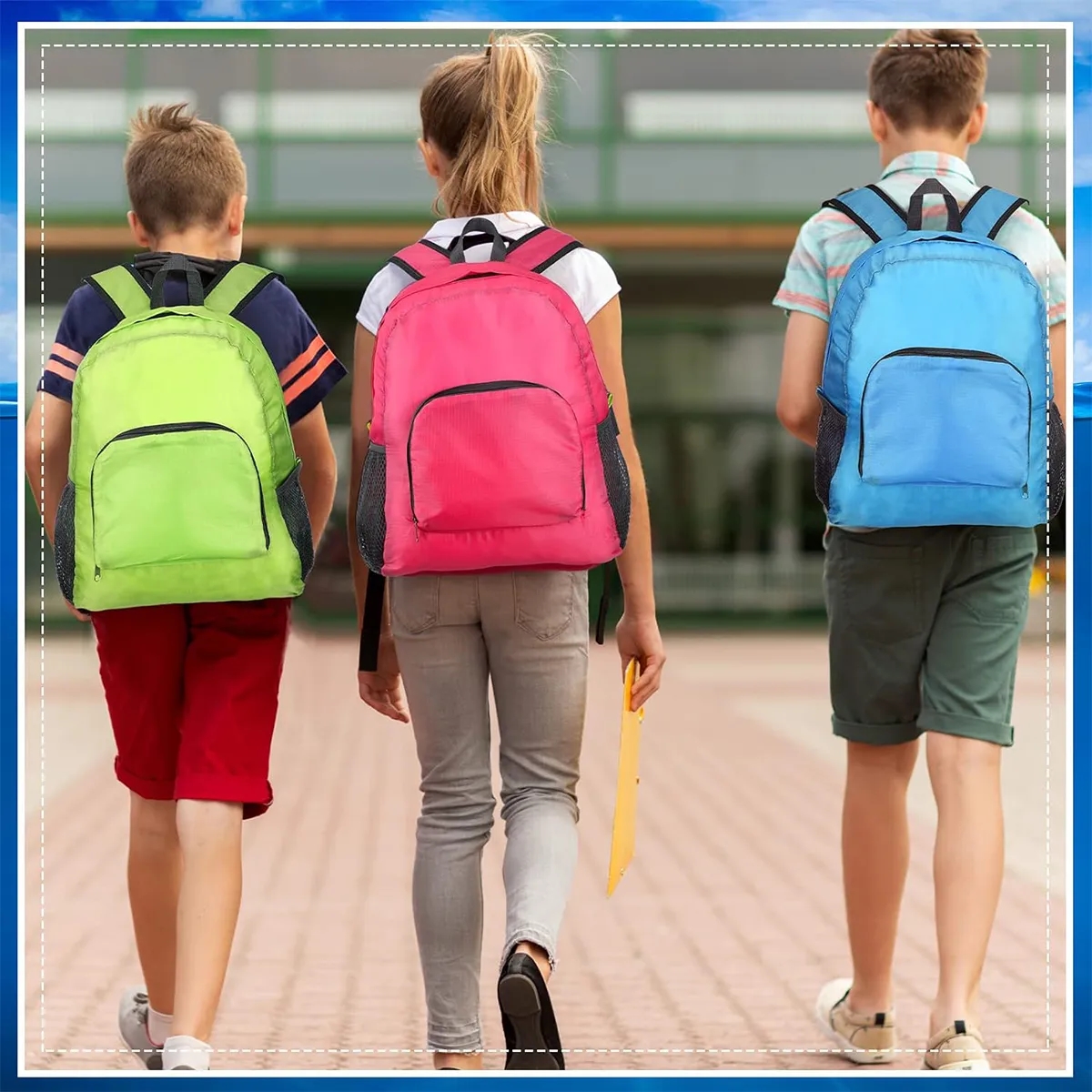 Stock Lightweight Foldable Student Outdoor Travel Book Bag 5