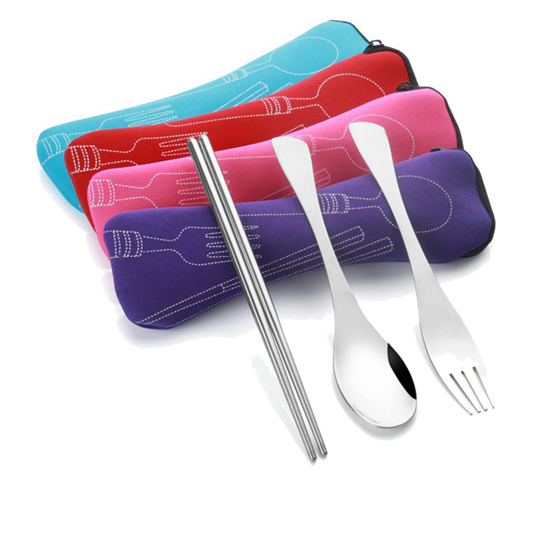 Portable Flatware Cutlery Set With Pouch 2