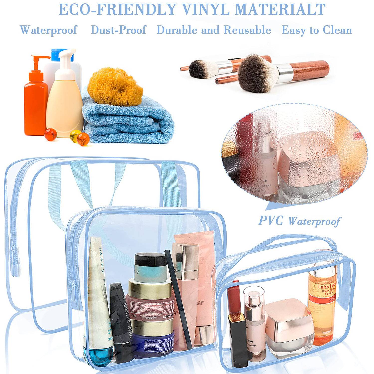 Portable Clear Waterproof Travel PVC Makeup Bag 18