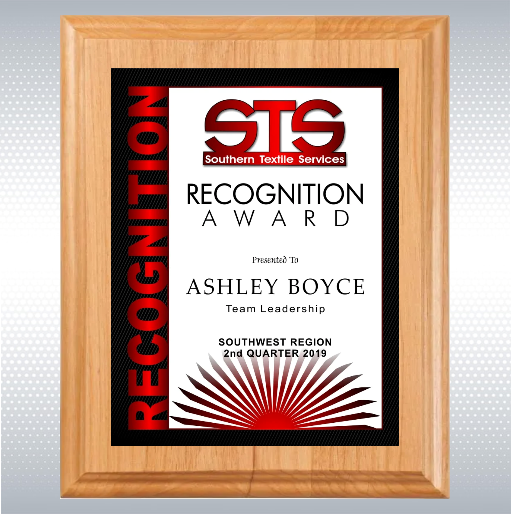 Alder Wood Plaque w/Full Color Sublimated Plate 9
