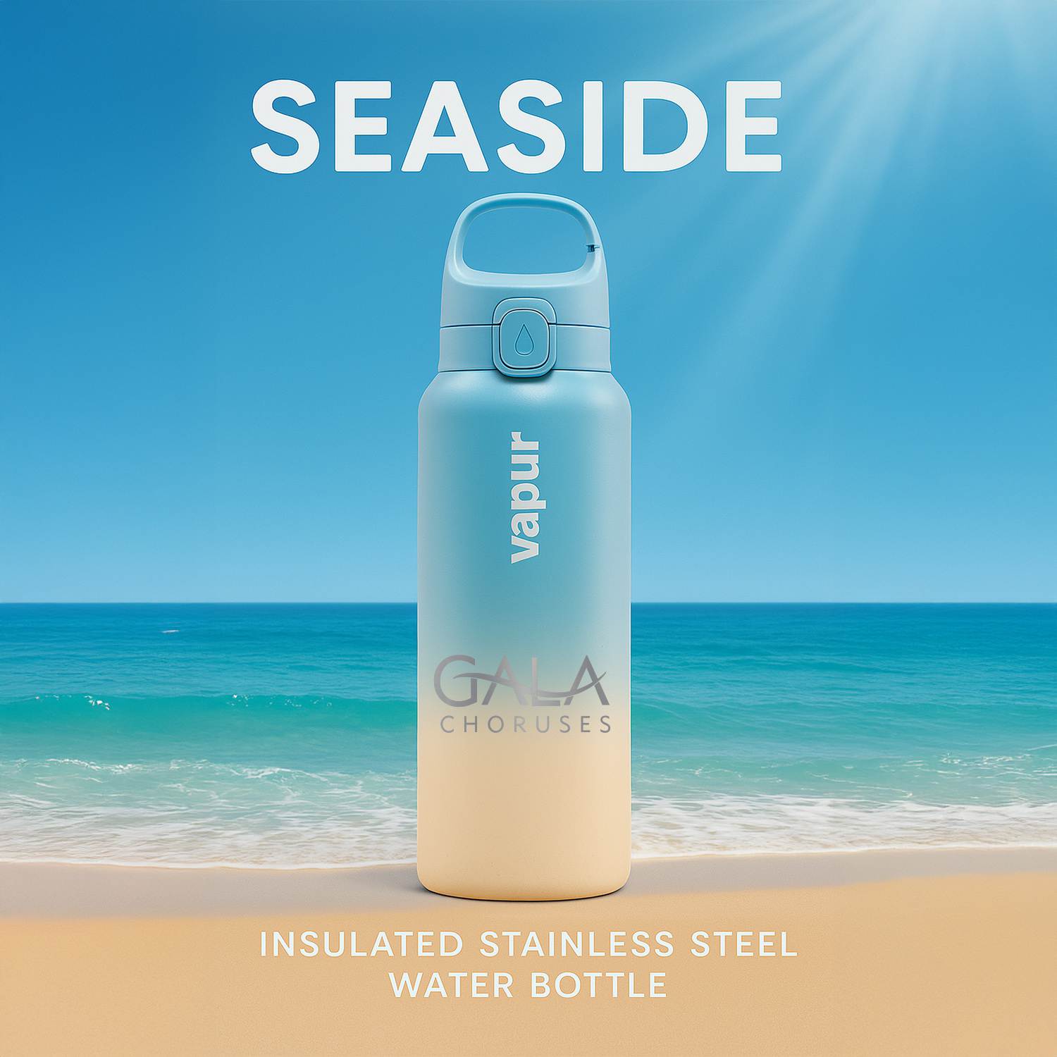 Vapur® Chill 20oz Insulated Water Bottle Seaside Blue 8