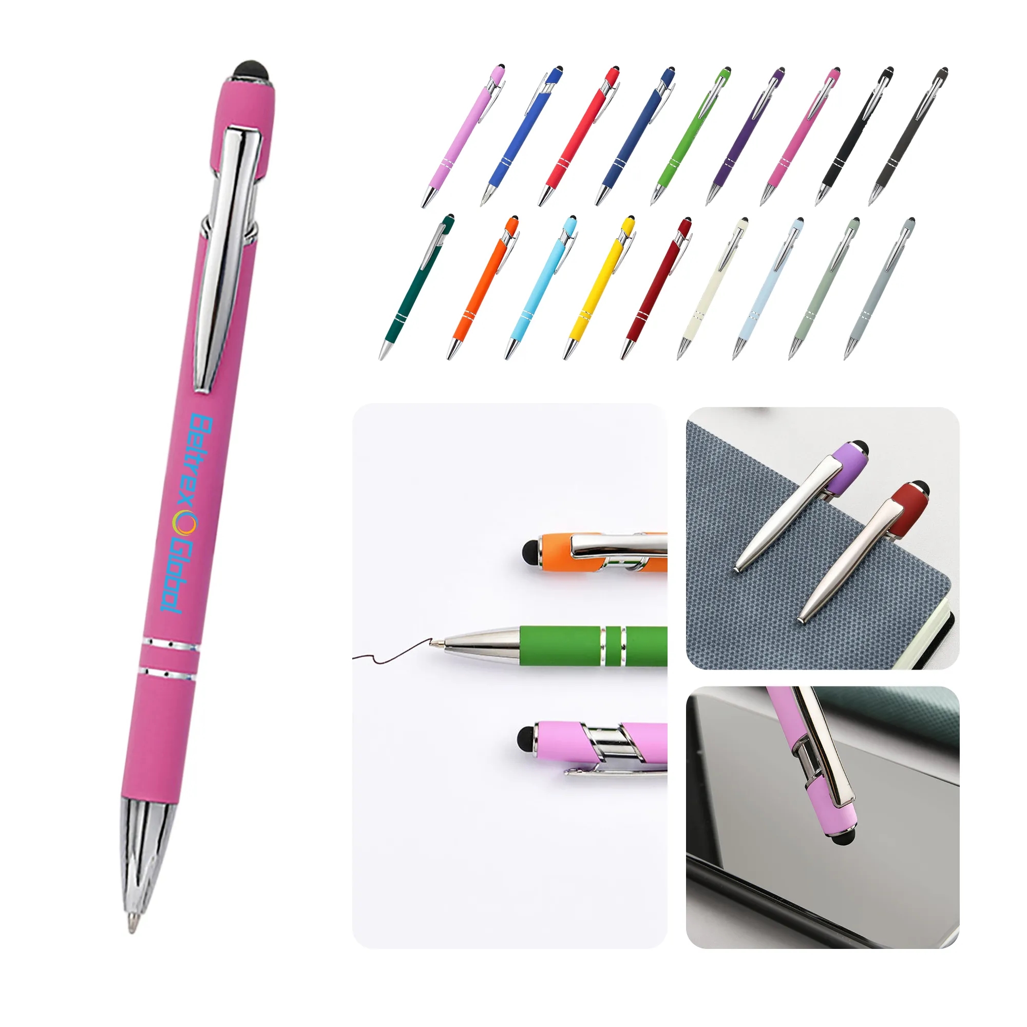 Colorful Metal Click Pen with Stylus and Twist Cap 5