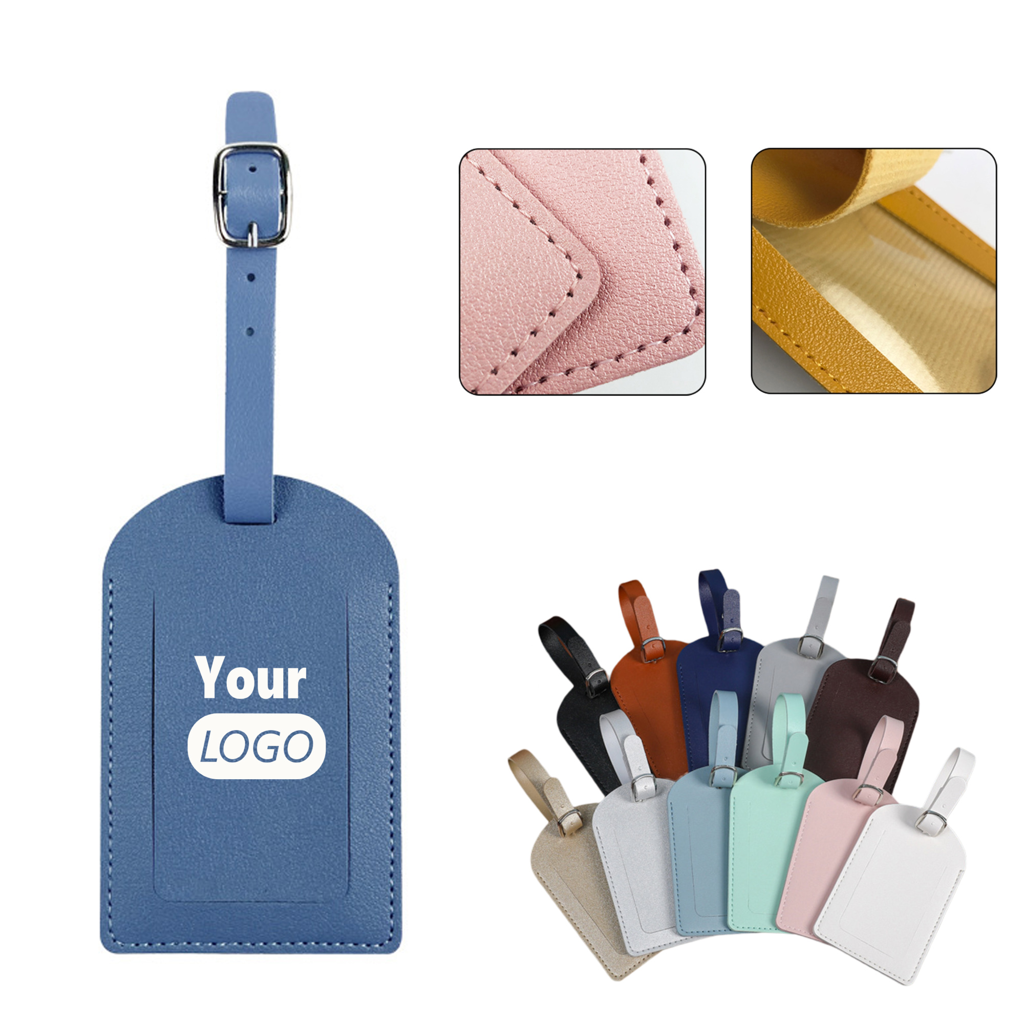 Customizable Travel PU Leather Luggage Tag 2