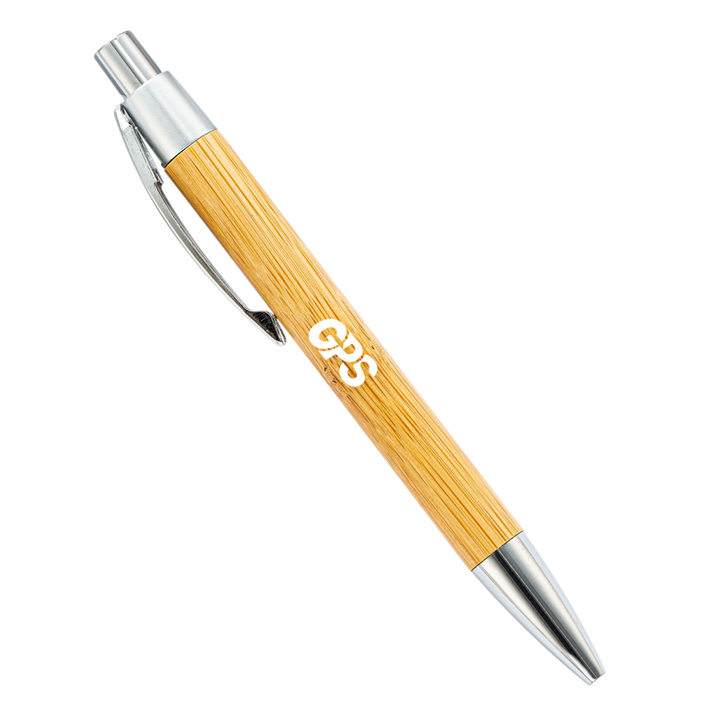 5 3/8 " Bamboo press ballpoint pen 2