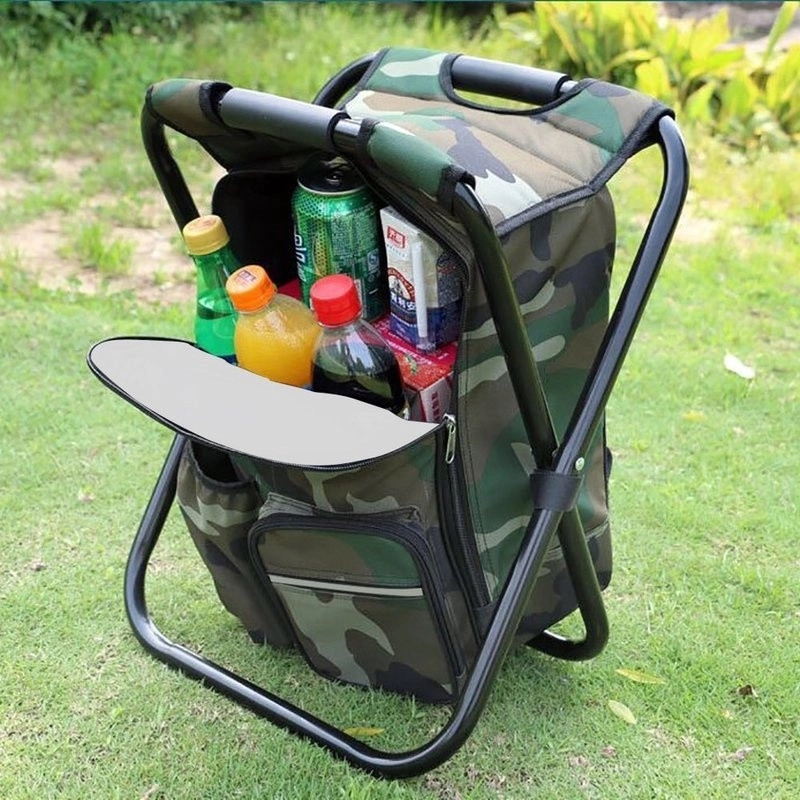 Folding Camping Fishing Chair Stool Backpack with Cooler 16