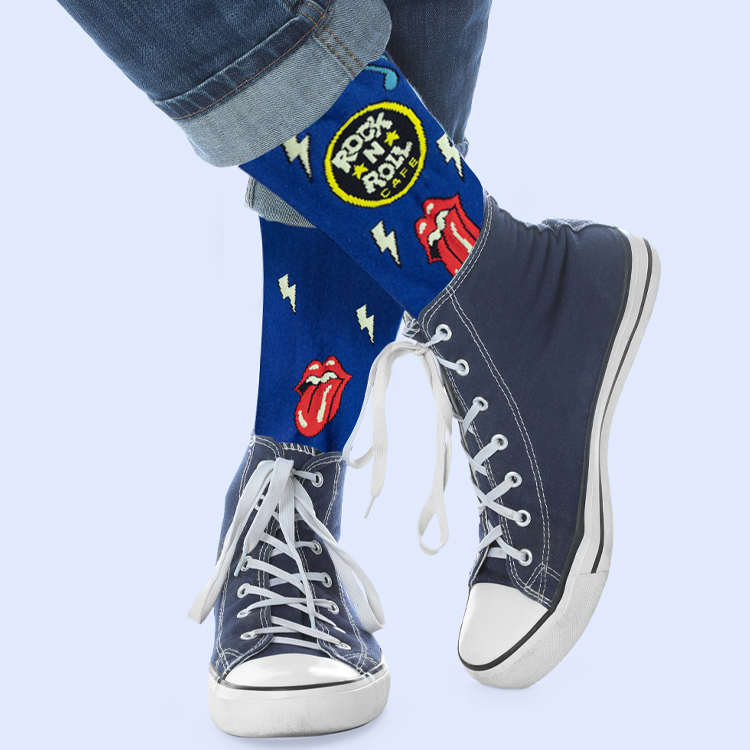 Woven Graphic Crew Socks 5