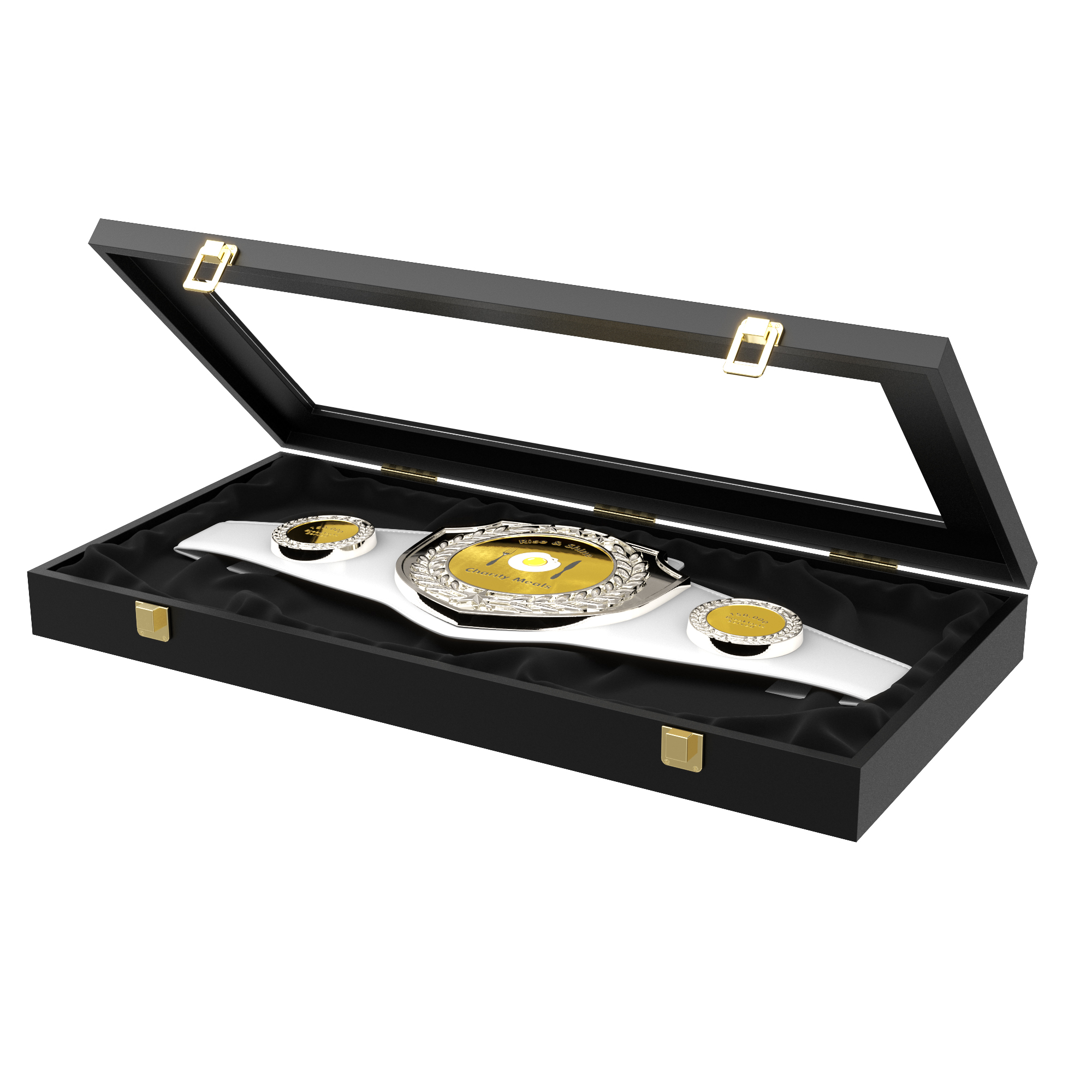 Express Vibraprint® Bright Silver Champion Award Shield Belt 15
