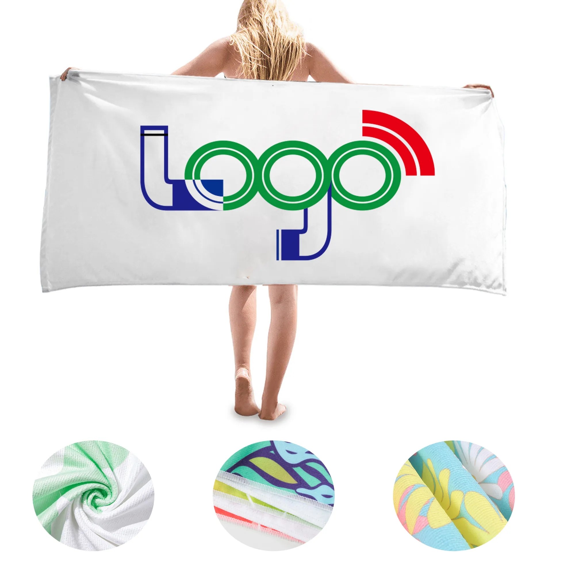 MOQ 10PCS Sublimated Plush Microfiber Beach Towel 3