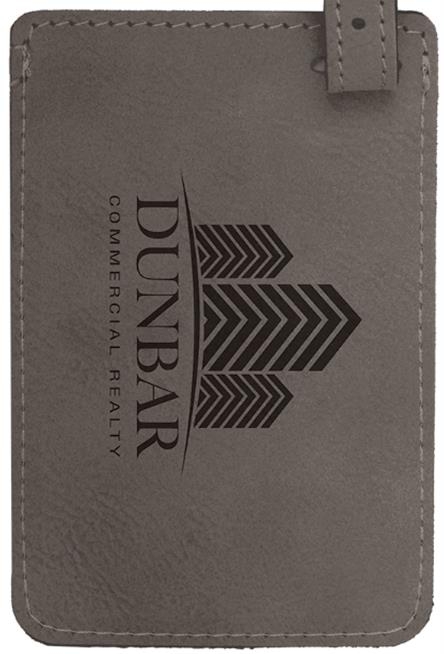 Gray Faux Leather Luggage Tag 2