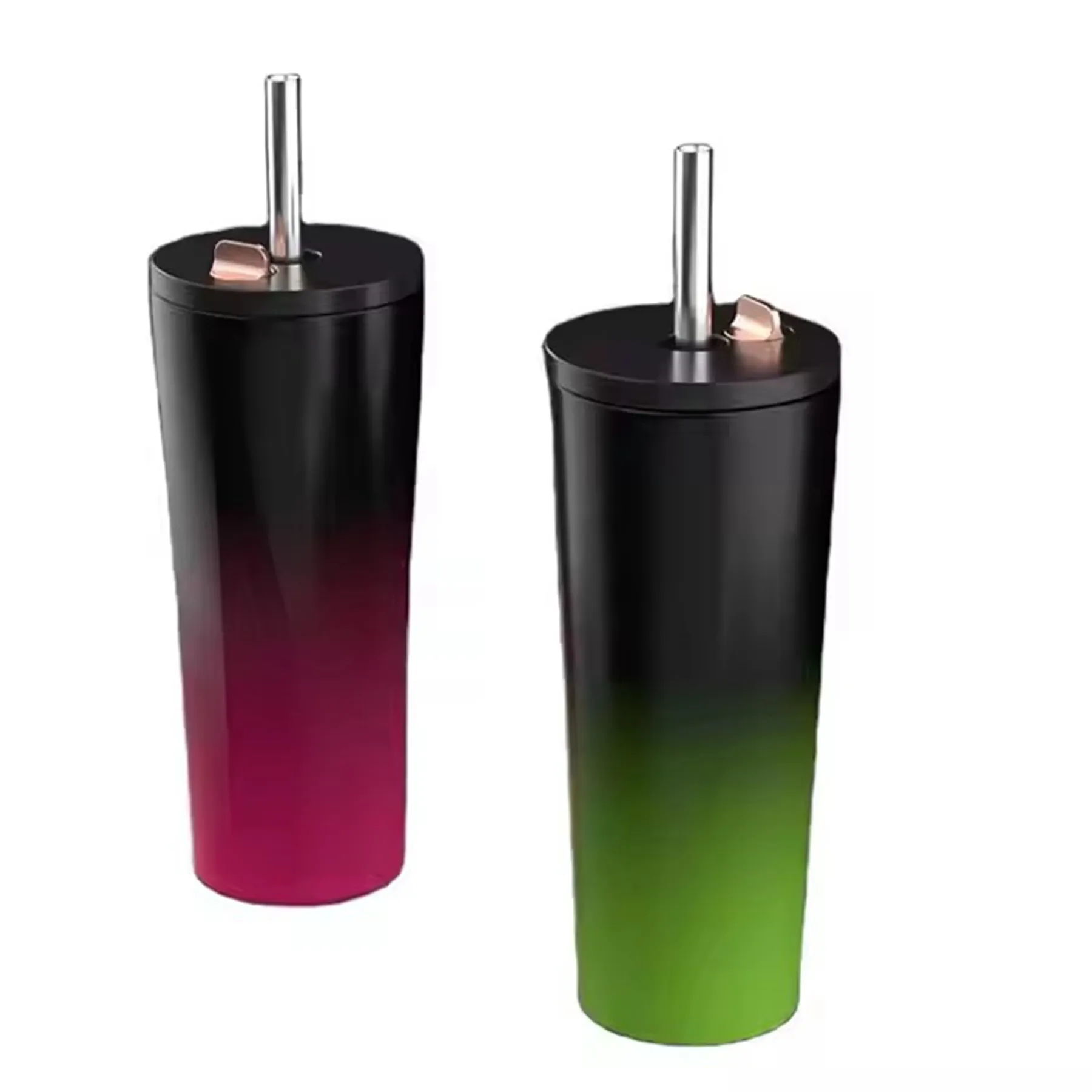 24 Oz. Diamond Shaped Double Wall Gradient Colored Straw Cup 8