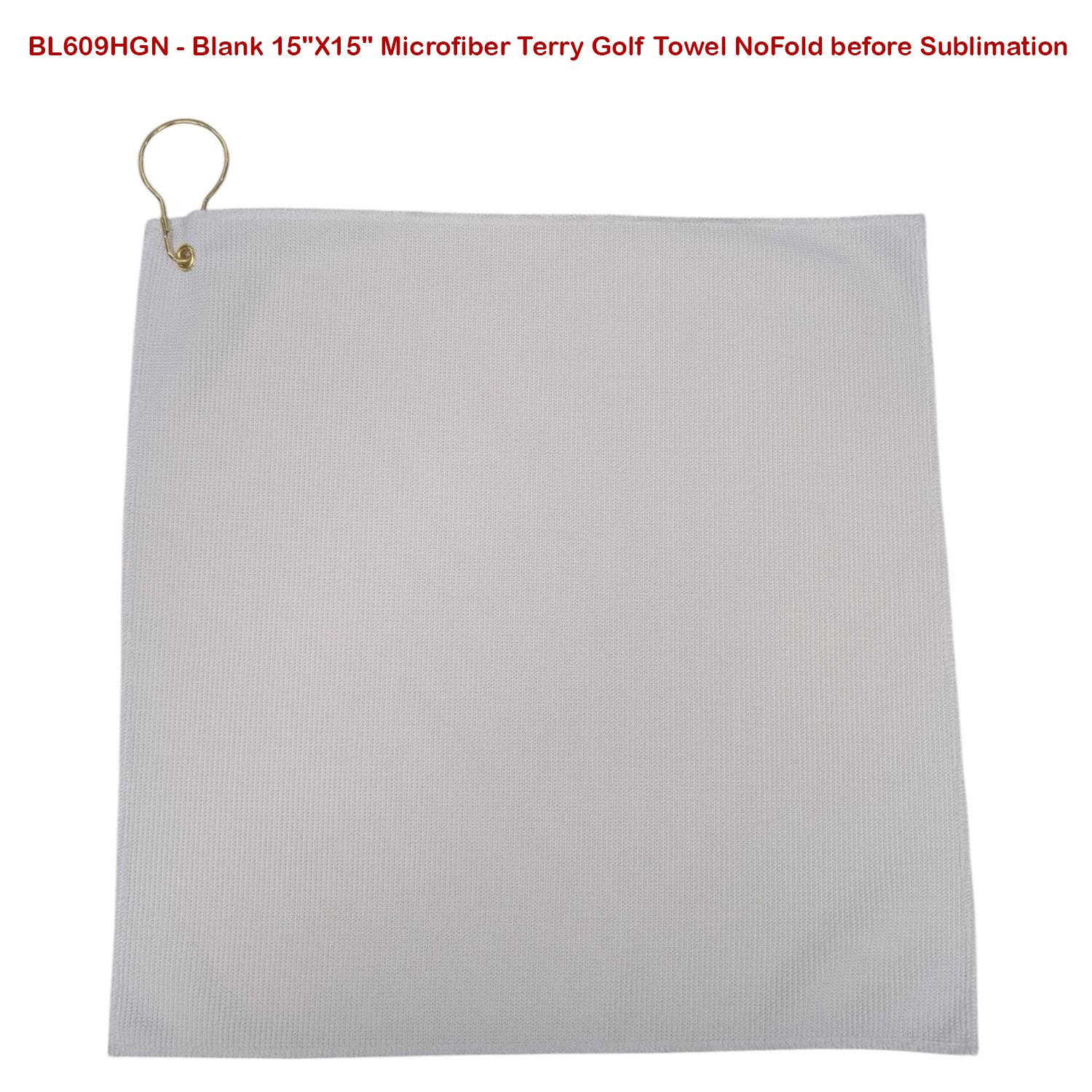 24 Hr Express Ship - Colored Microfiber Dri-Lite Terry Golf Towel, 15x15, Nofold Grommet & Hook 3