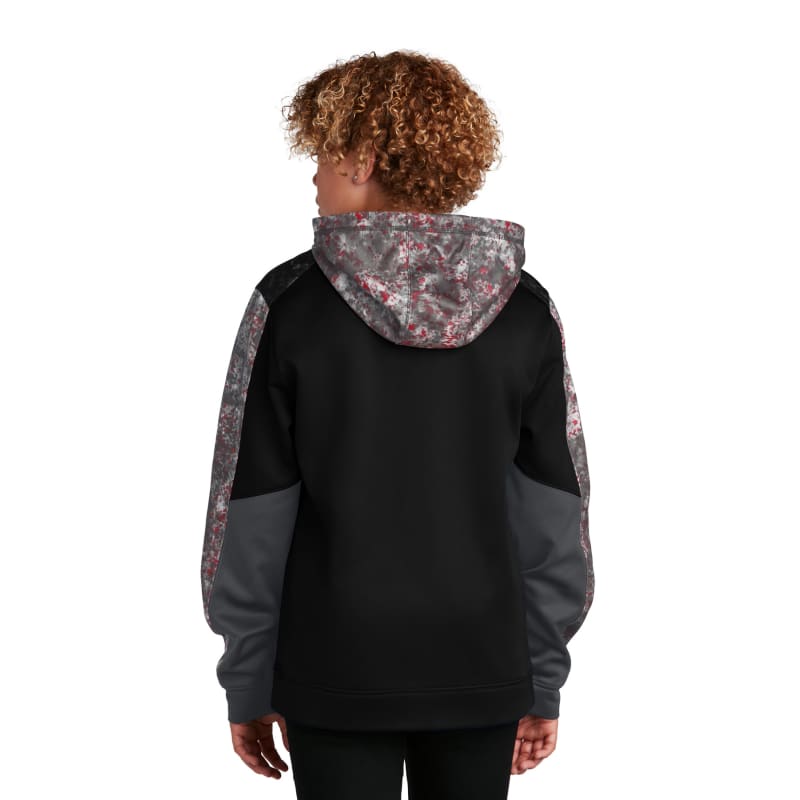 Sport-Tek Youth Sport-Wick Mineral Freeze Fleece Colorblock Hooded Pullover. 7