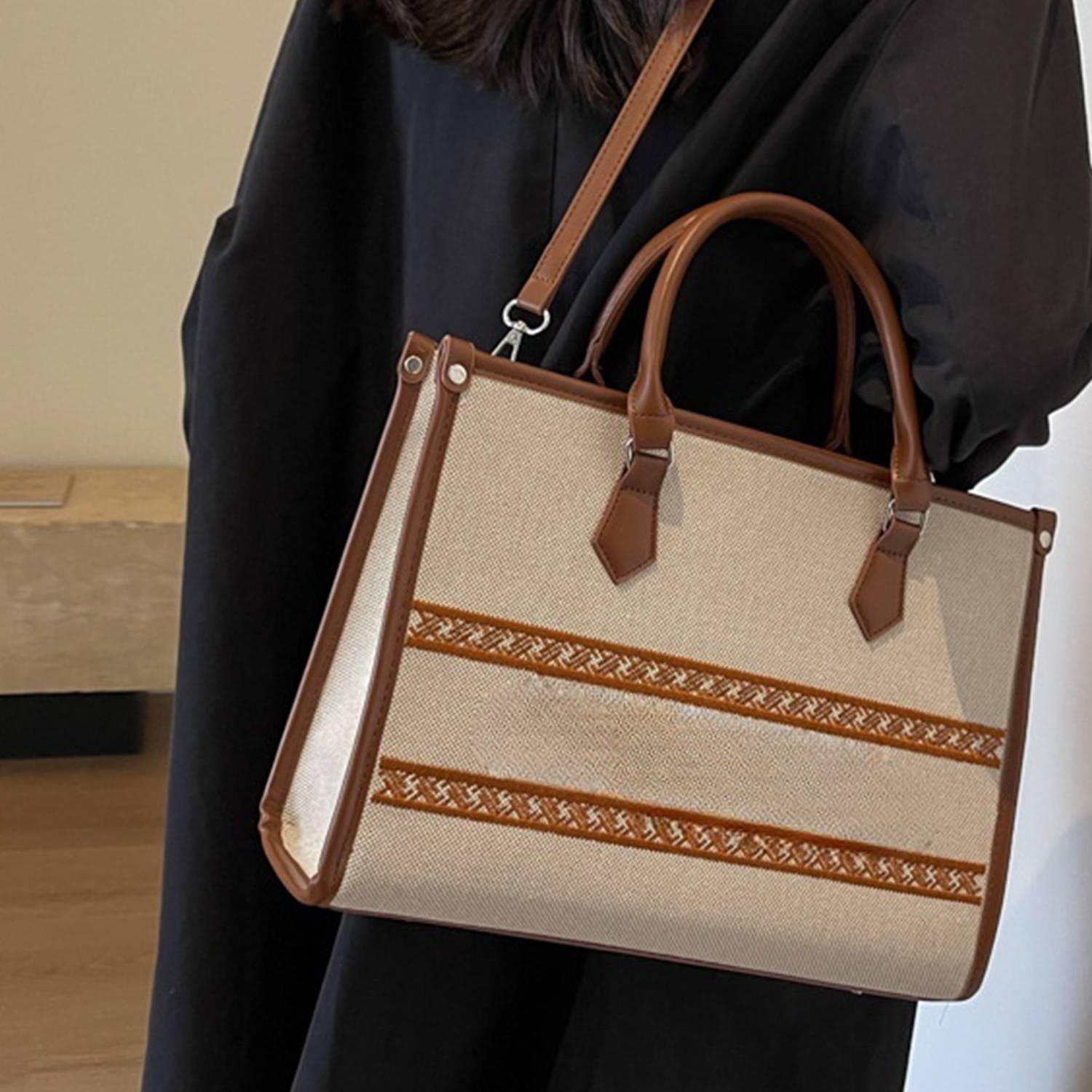 Canvas Crossbody Bag Fashion Large Capacity Tote 4