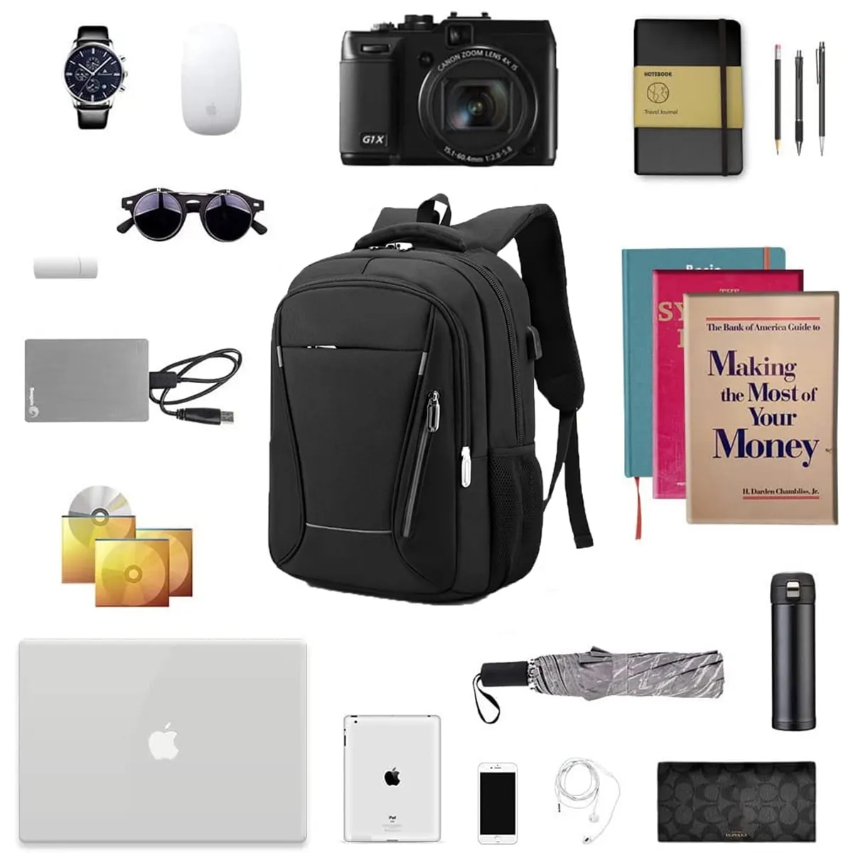 Business Anti Theft Laptops Backpack withUSB Charging Port 2