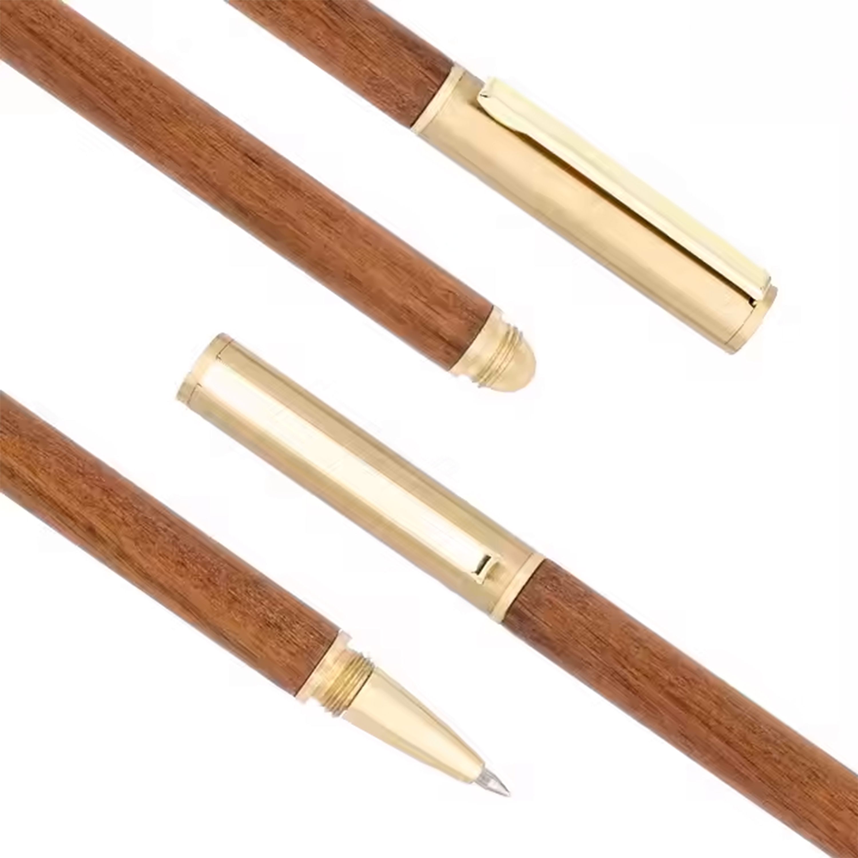 Engraved Wooden & Brass Ballpoint Pen 5