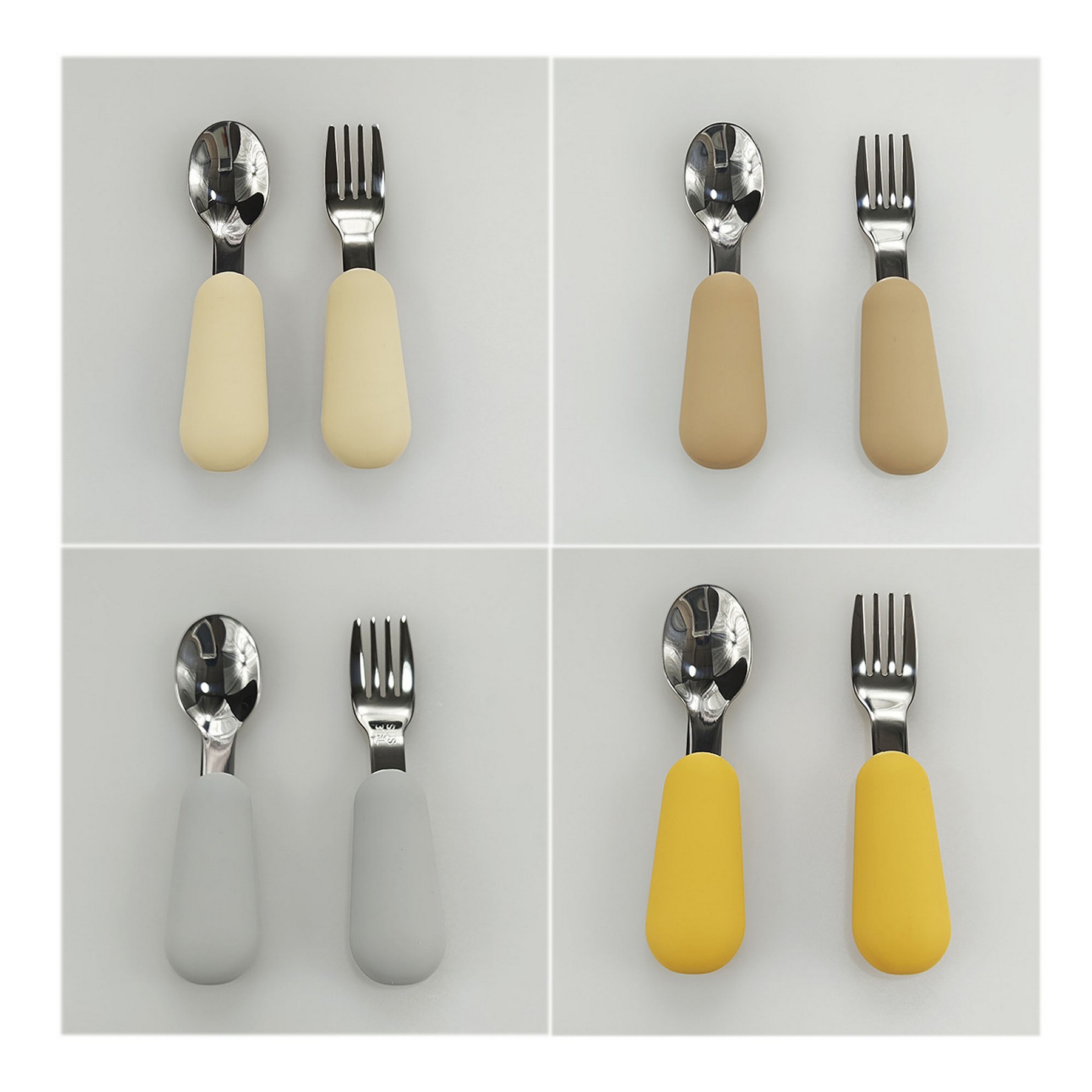 Kids Silverware With Silicone Handle Spoons And Forks Set 2