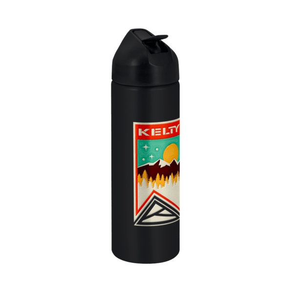 EasyFlow Recycled Aluminum Bottle w Straw Lid, custom water bottle with logo imprint 102