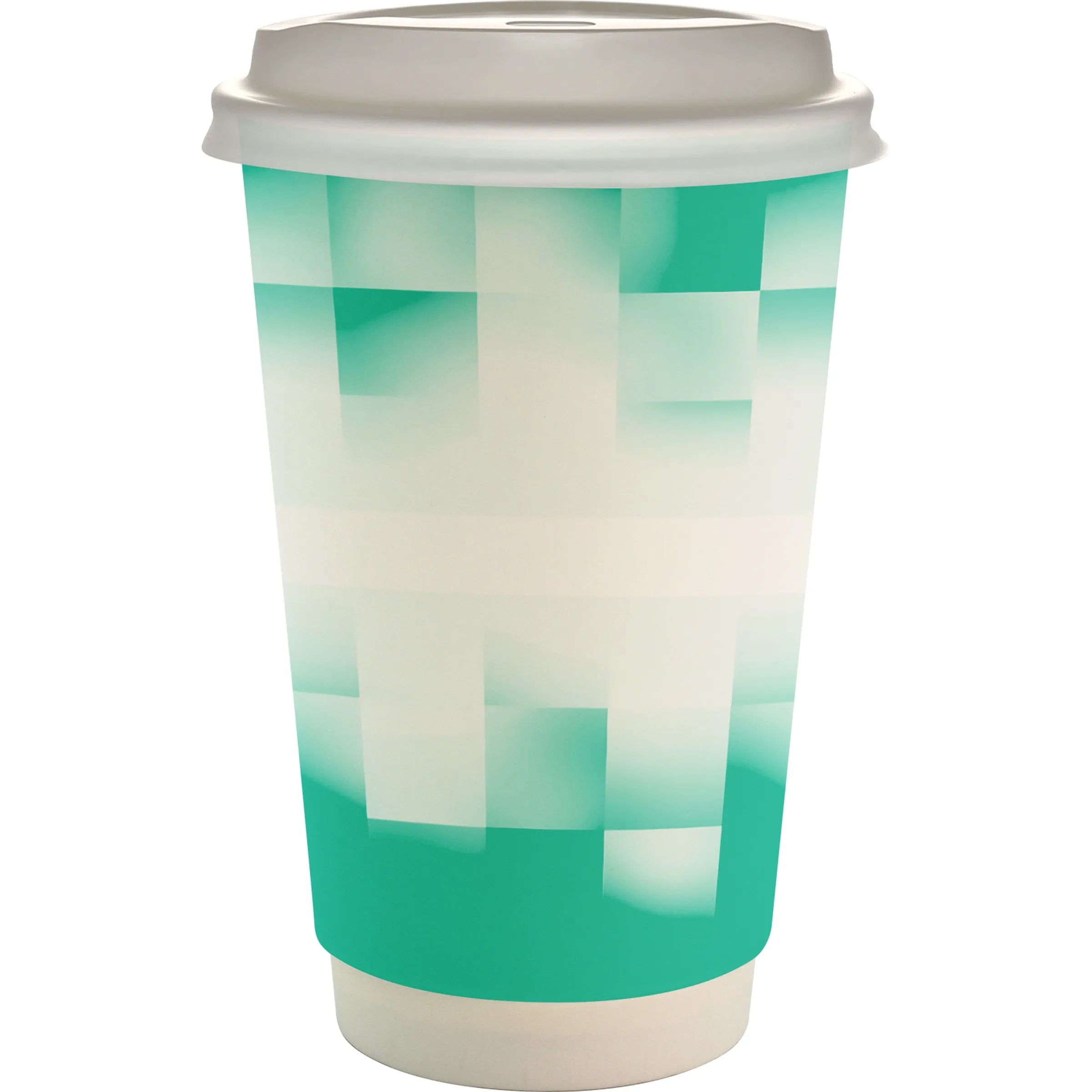 16 oz. Full Color Shaded Checkers Paper Cup With Lid 9