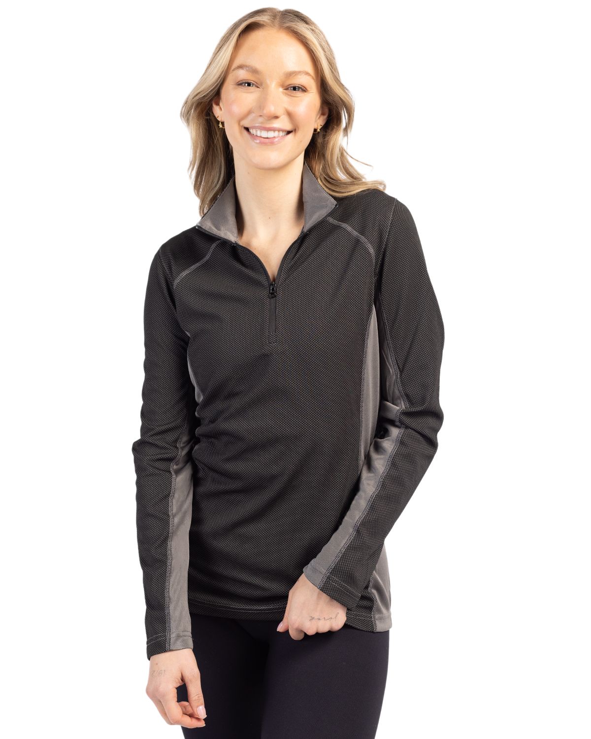 Ice Pique Colorblock Womens Half Zip Tech Pullover