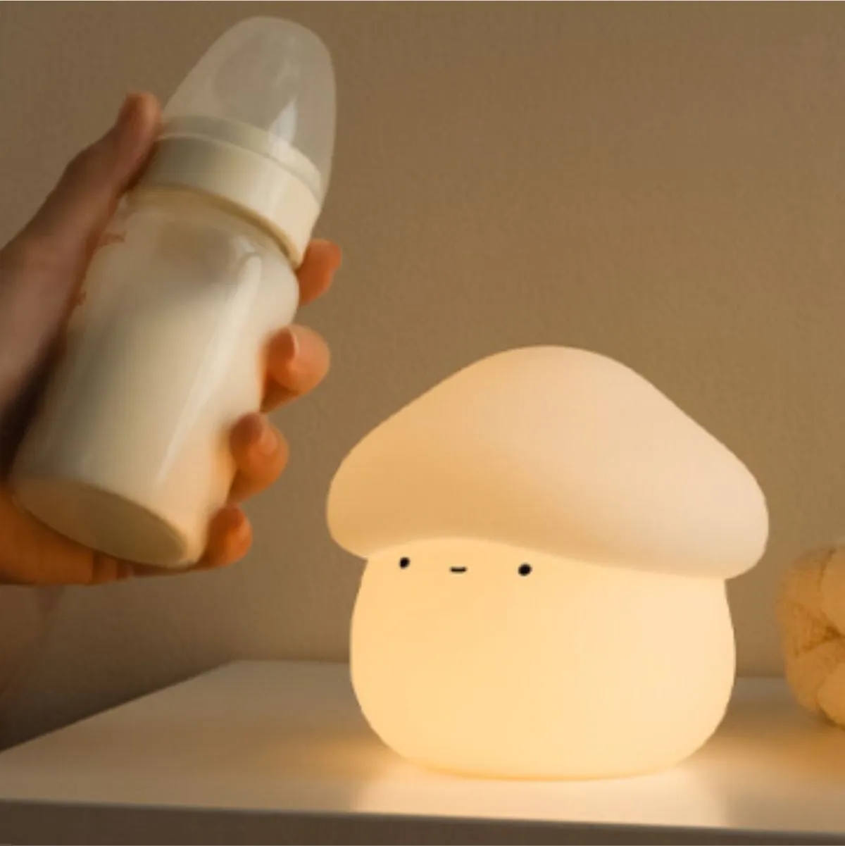 USB Rechargeable Silicone Mushroom Night Light For Nursery 6