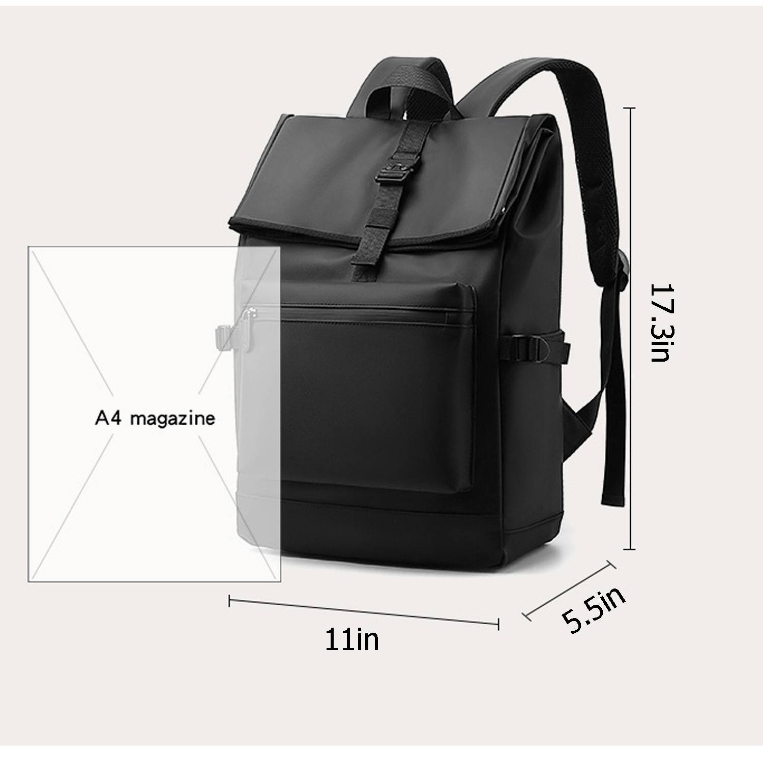 PU Leather Large Capacity Computer Backpack 2