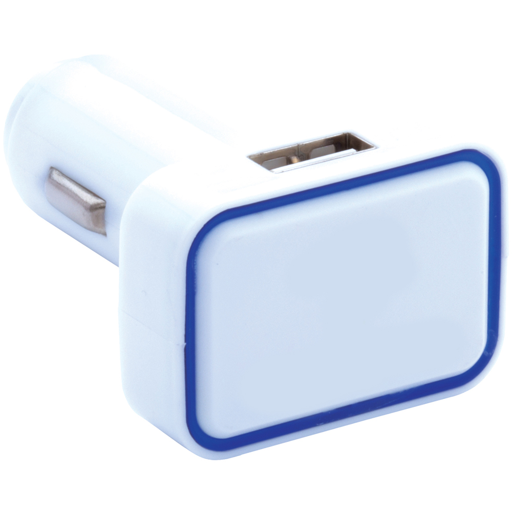 Rectangular Dual USB Car Charger w/Accent Light 3