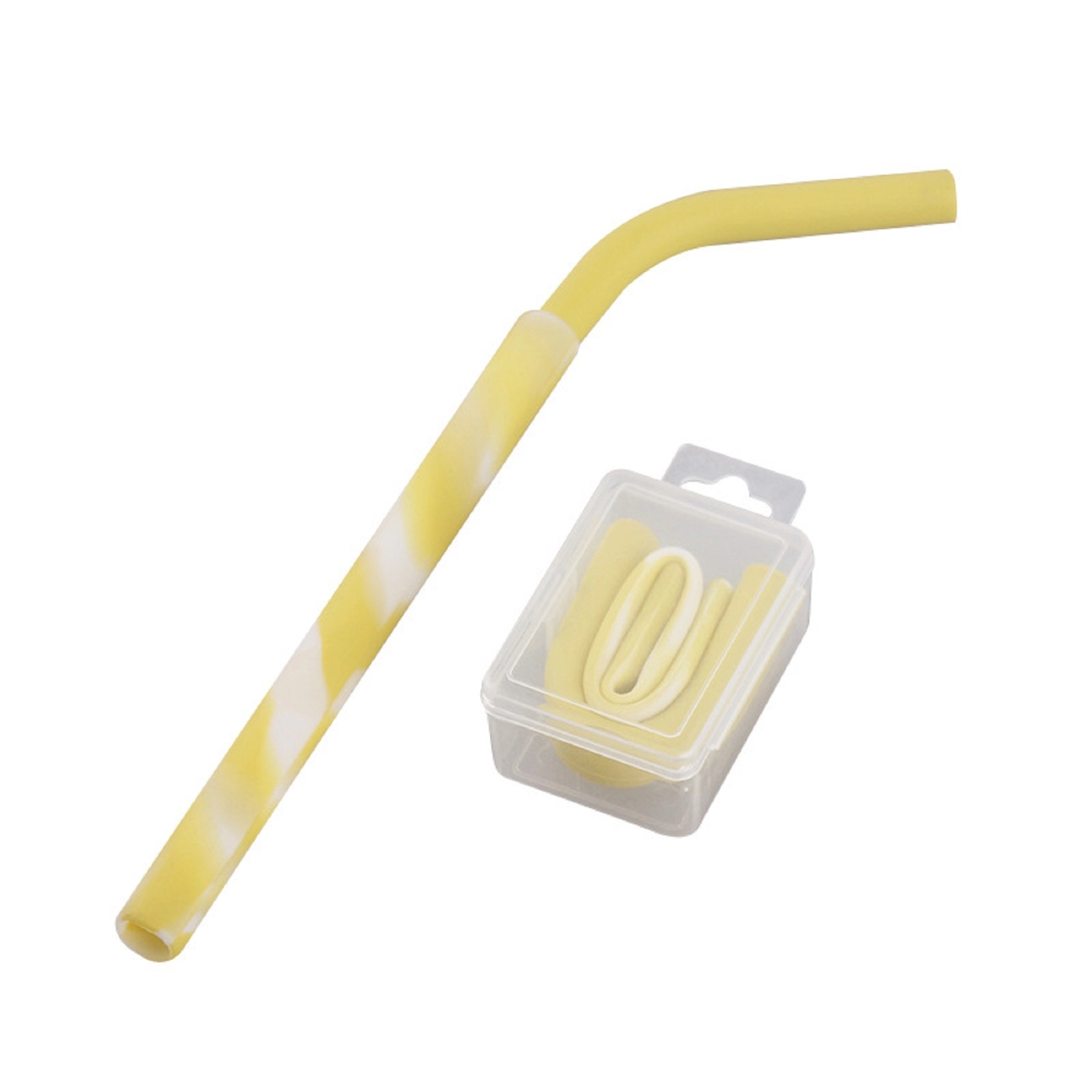 Circles Swirls Silicone Straw with Square Plastic Case 3