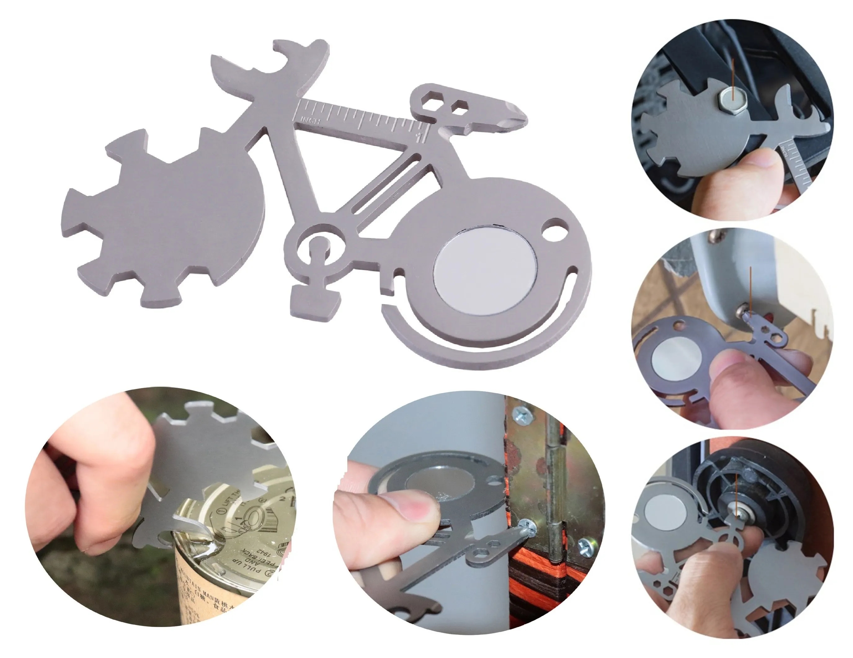 Small Outdoor Survival Tool Gadget Bicycle Shape Pocket Kit 3