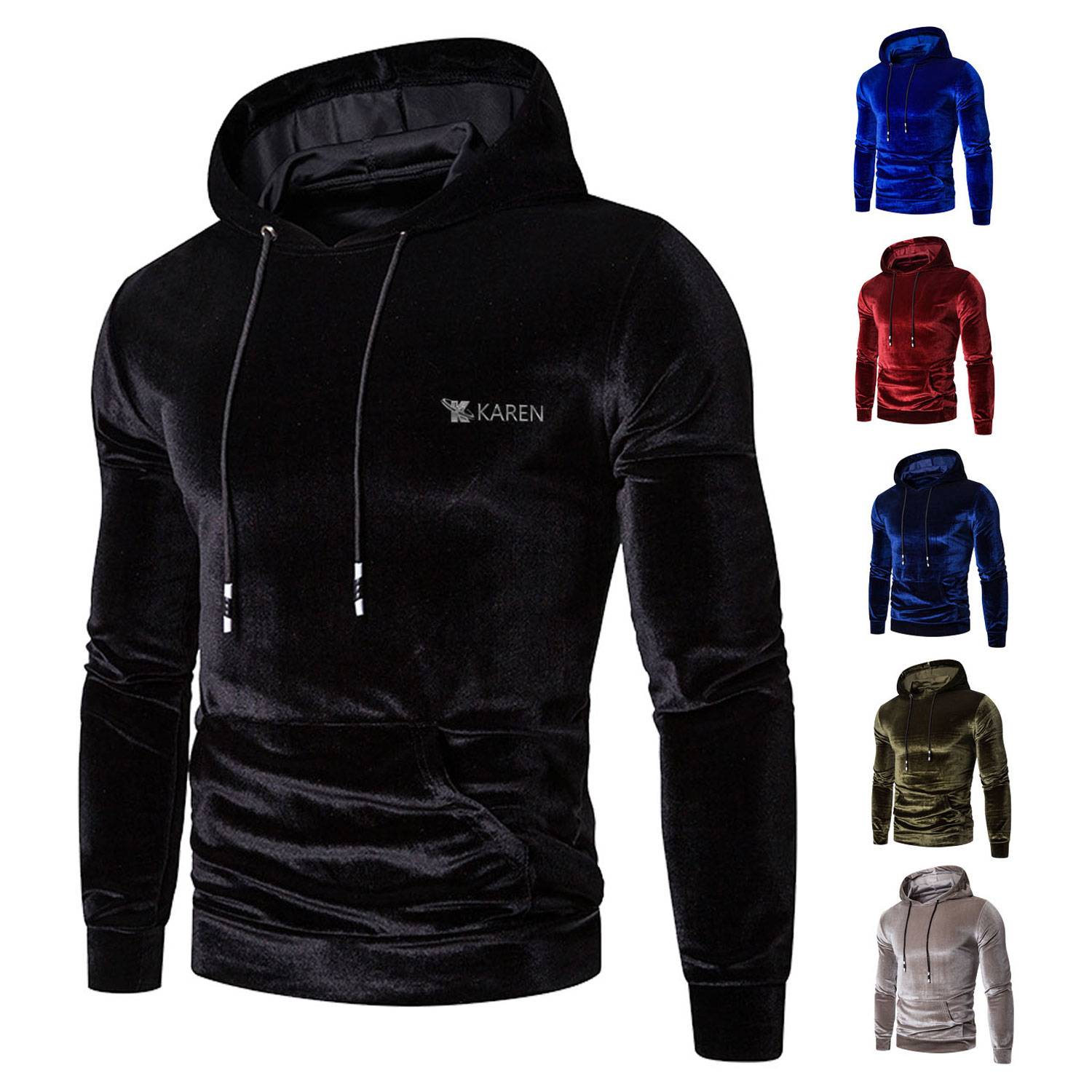 Men Winter Soft Polyester Long Sleeve Hoodie Sweatshirts, custom hoodie or sweatshirt with logo imprint 9
