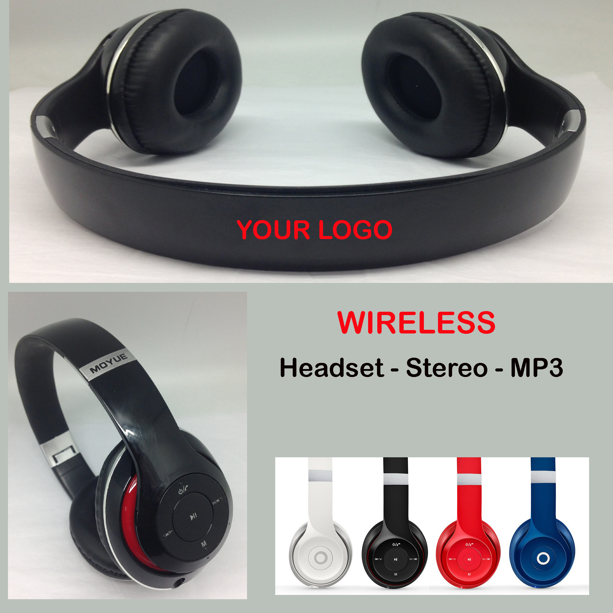 High Performance Wireless Headphones w/Radio, AUX, Micro SD, and Bluetooth compatible 1