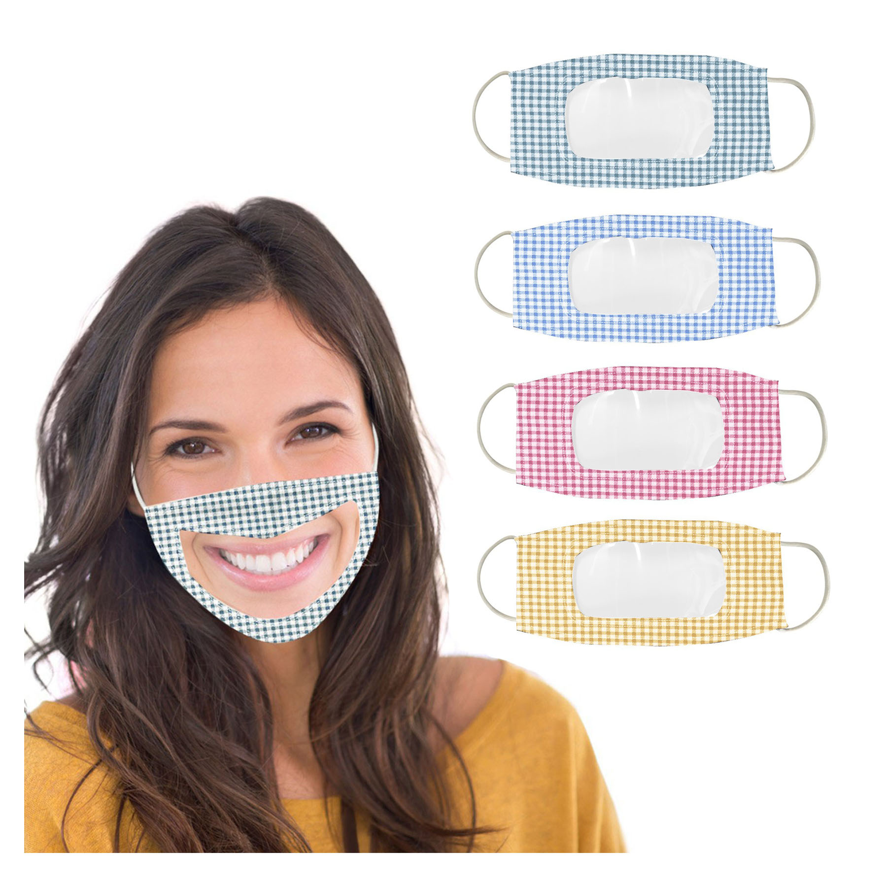 Lip Reading Mask With Clear PVC Panel 1