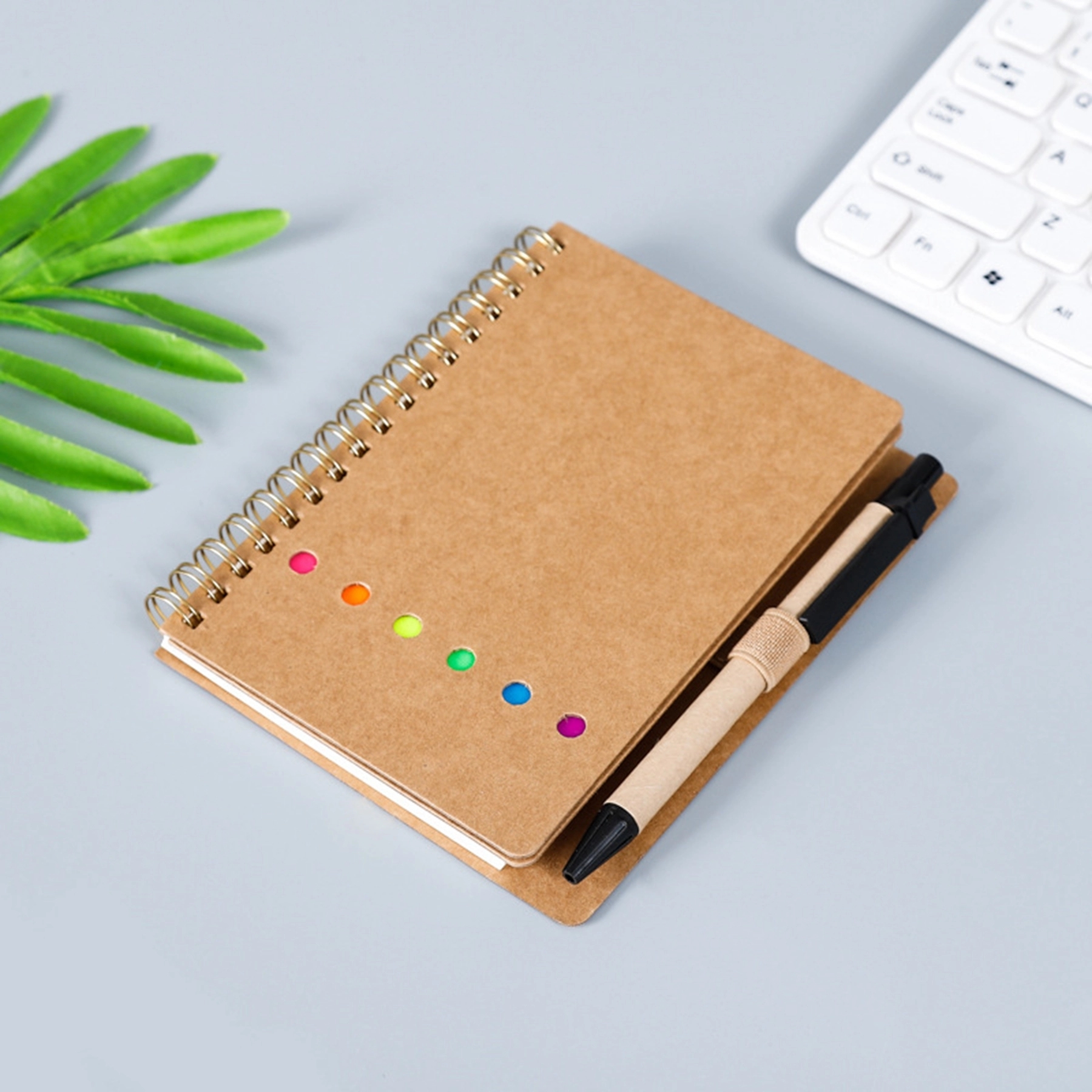 Kraft Paper Loose Leaf Notebook with Pen Sticker 5