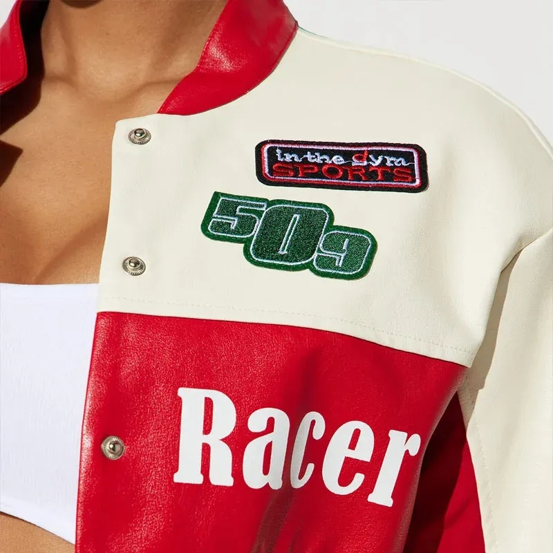 Women's Genuine Leather Racing Jacket 1
